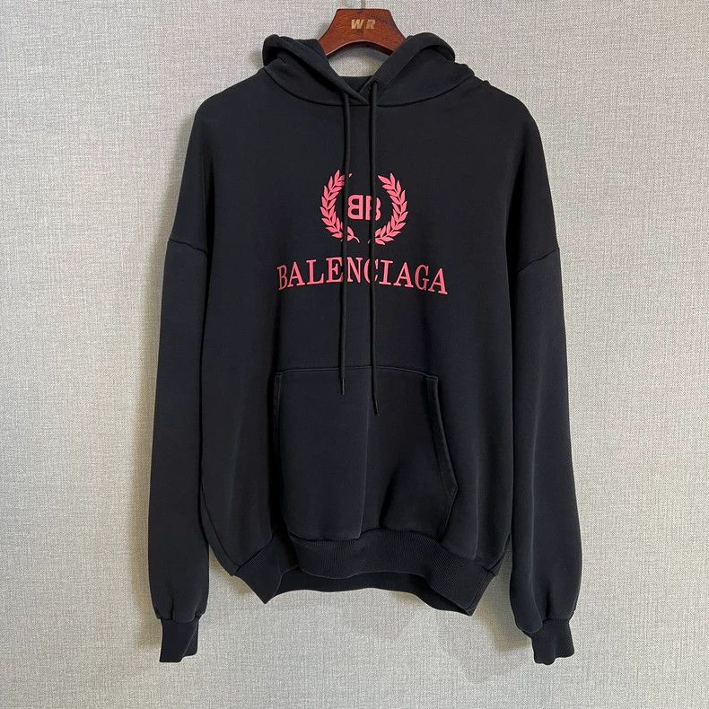 Balenciaga Balenciaga Black and red wheat ear logo hoodie Size US S / EU 44-46 / 1 - 1 Thumbnail