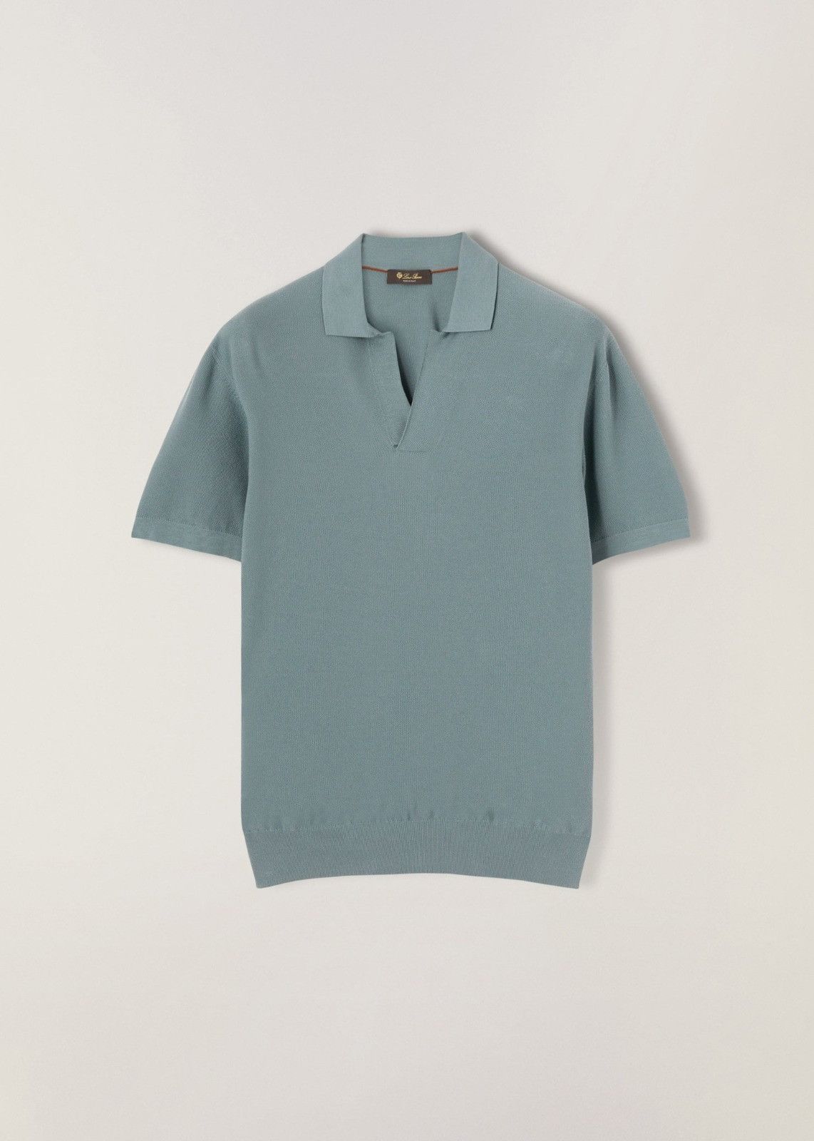 Loro Piana o1srvl11e1024 Buttonless Polo Shirt in Dusty Blue Size US L / EU 52-54 / 3 - 1 Thumbnail