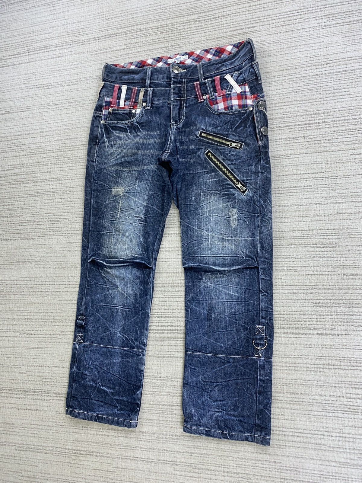 If Six Was Nine Vintage Roddle Japanese Brand Punk Double Waist Denim Pants Size US 31 - 5 Thumbnail