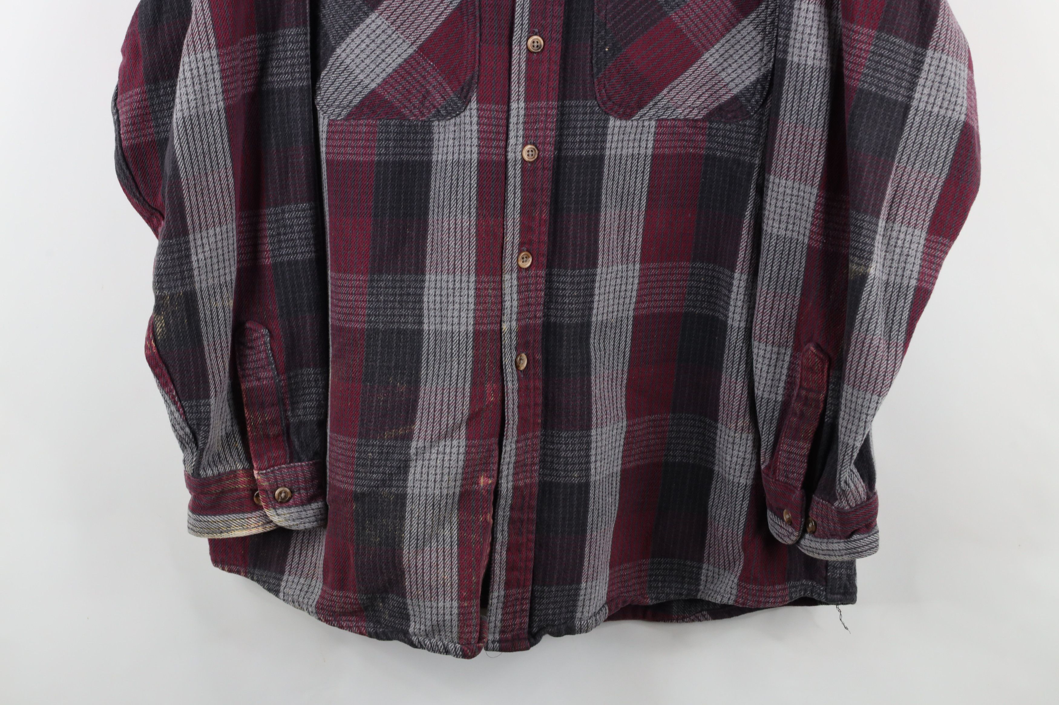 Vintage Vintage 90s Streetwear Heavyweight Button Shirt Plaid Size US XL / EU 56 / 4 - 3 Thumbnail