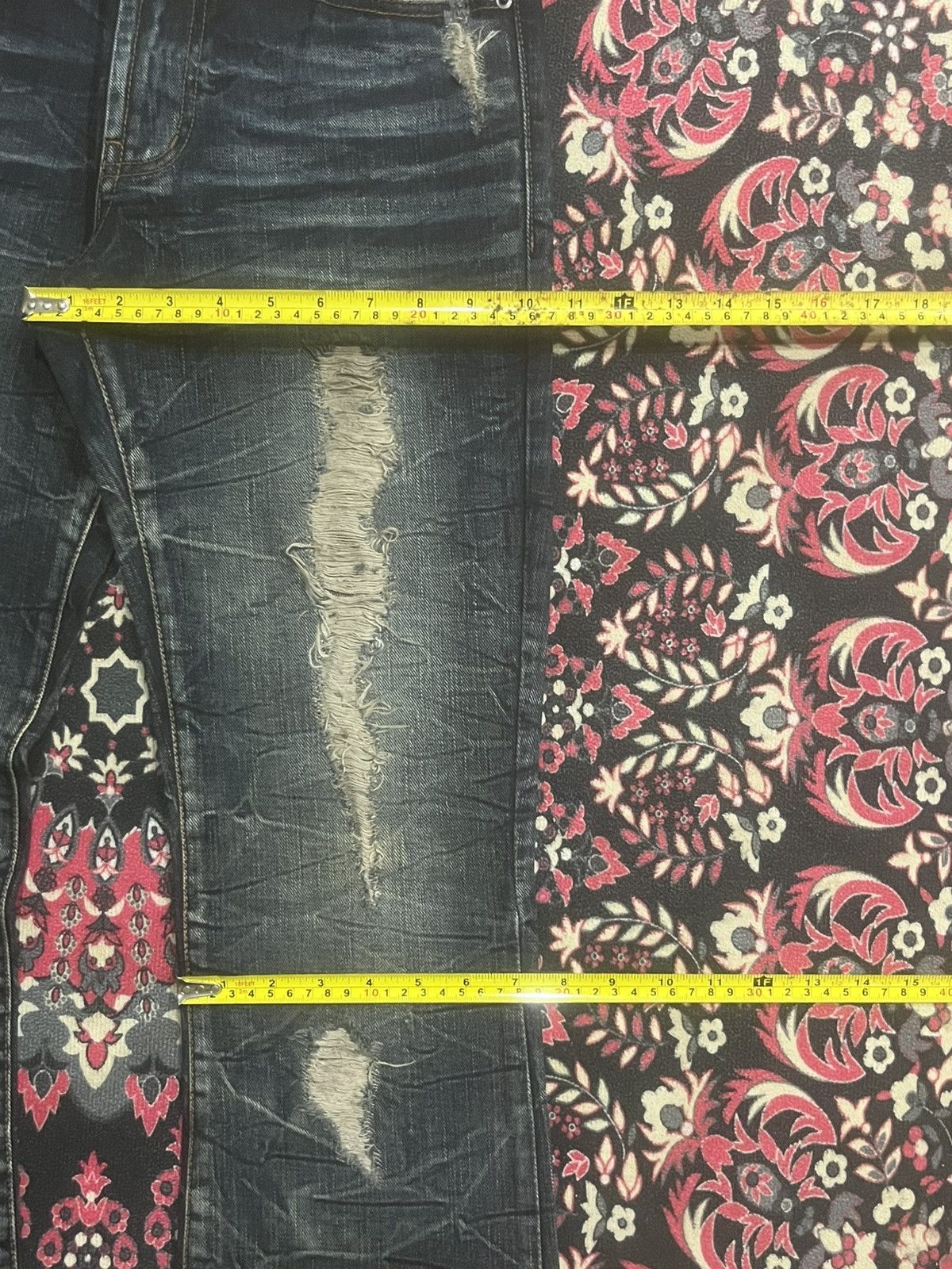 If Six Was Nine (BNWT) Japan Goa Dark Washed Cracked Distressed Flare Jeans Size US 30 / EU 46 - 15 Thumbnail