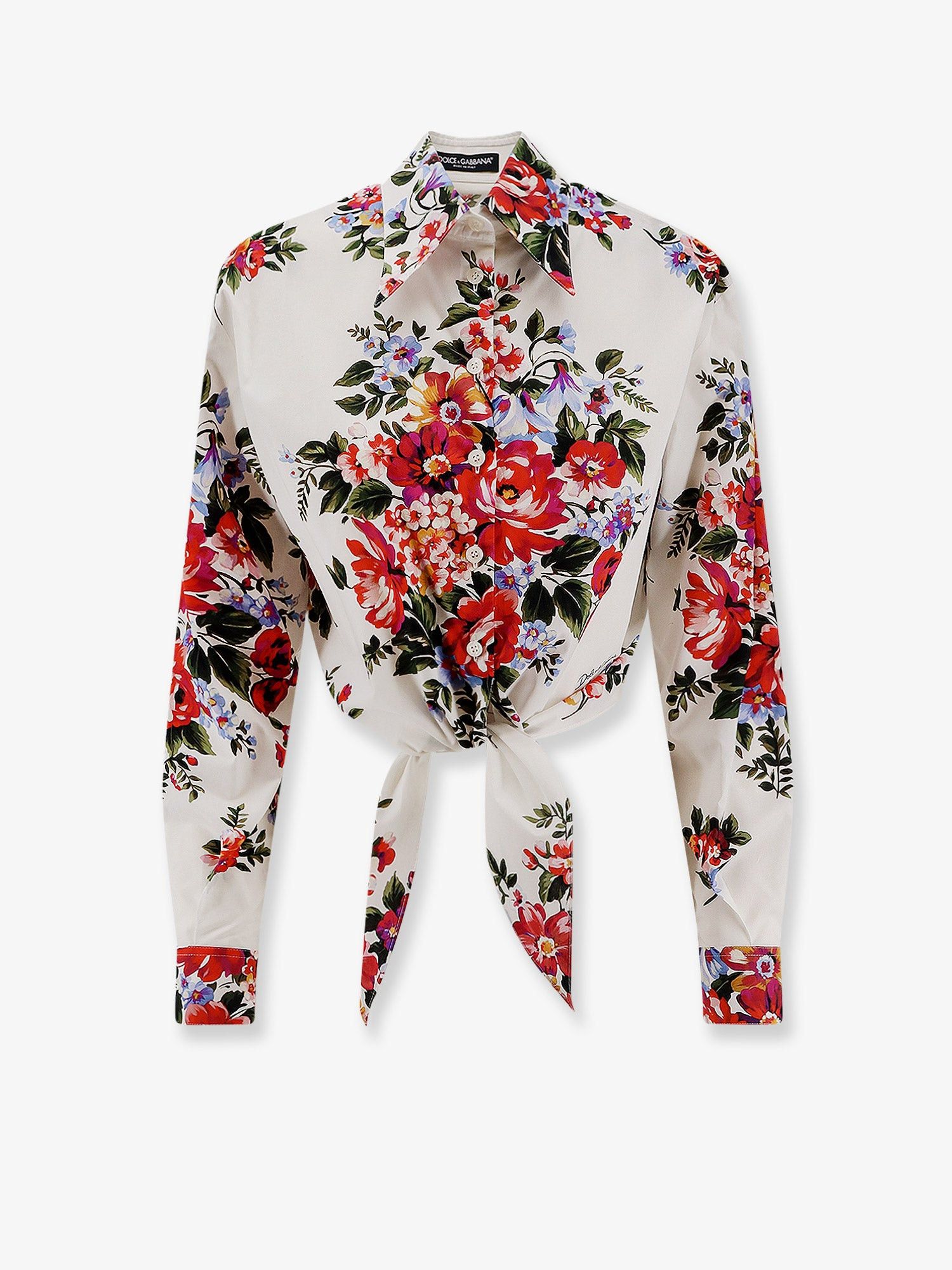 Cotton Shirt With Multicolor Print