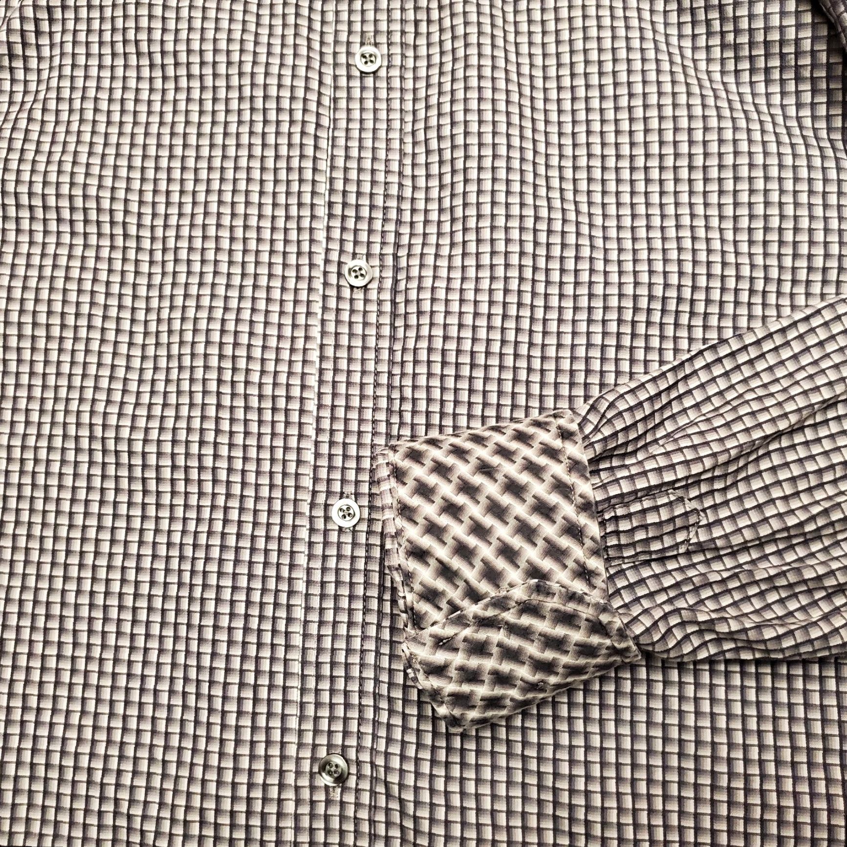 Johnston & Murphy Johnston & Murphy Shirt Men XL Gray Geometric Flip Cuff Long Sleeve Button casual Size US XL / EU 56 / 4 - 6 Thumbnail