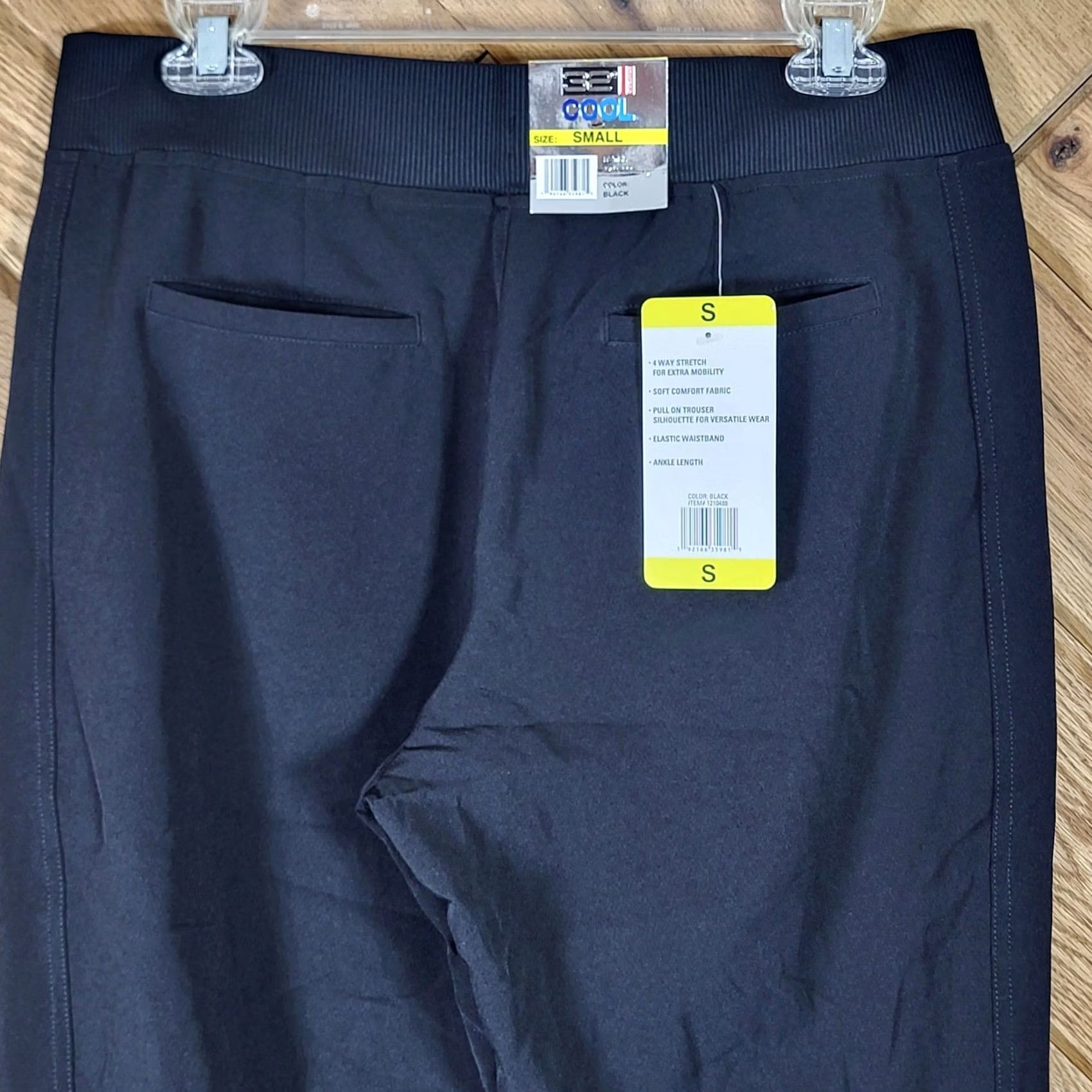 Vintage 32 Degrees Cool Pants Womens Size S Black Ankle Length Pull On Stretch Trouser Size 28" / US 6 / IT 42 - 4 Thumbnail