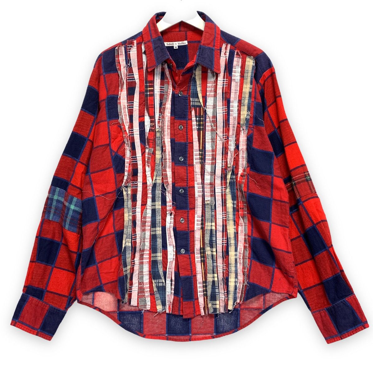 Needles Needles Rebuild Rinbon Cut Flannel Shirt remake | Grailed