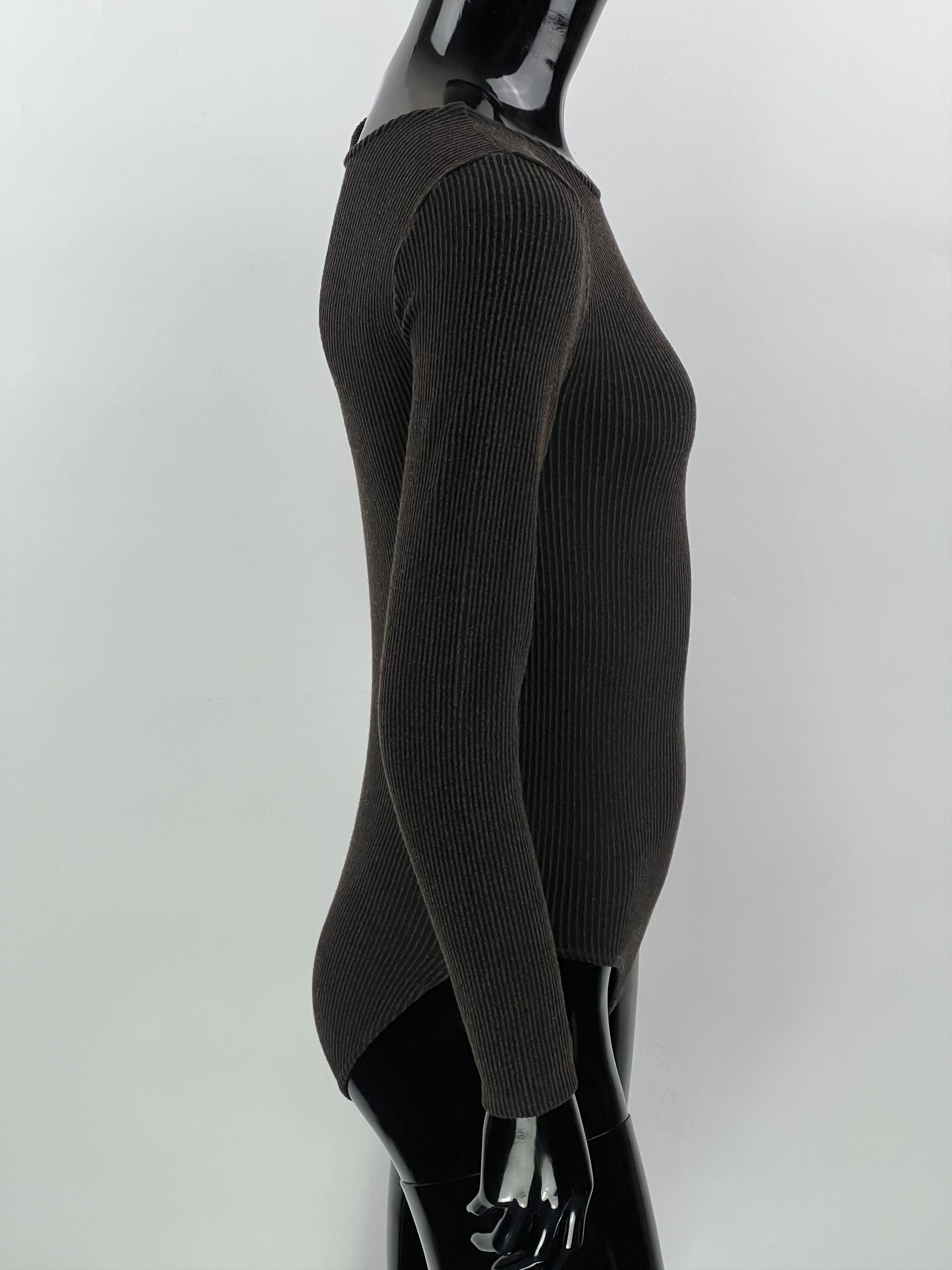Wolford Wolford Ribbed Cotton Velvet Long Sleeve Bodysuit Size S Size S / US 4 / IT 40 - 2 Thumbnail