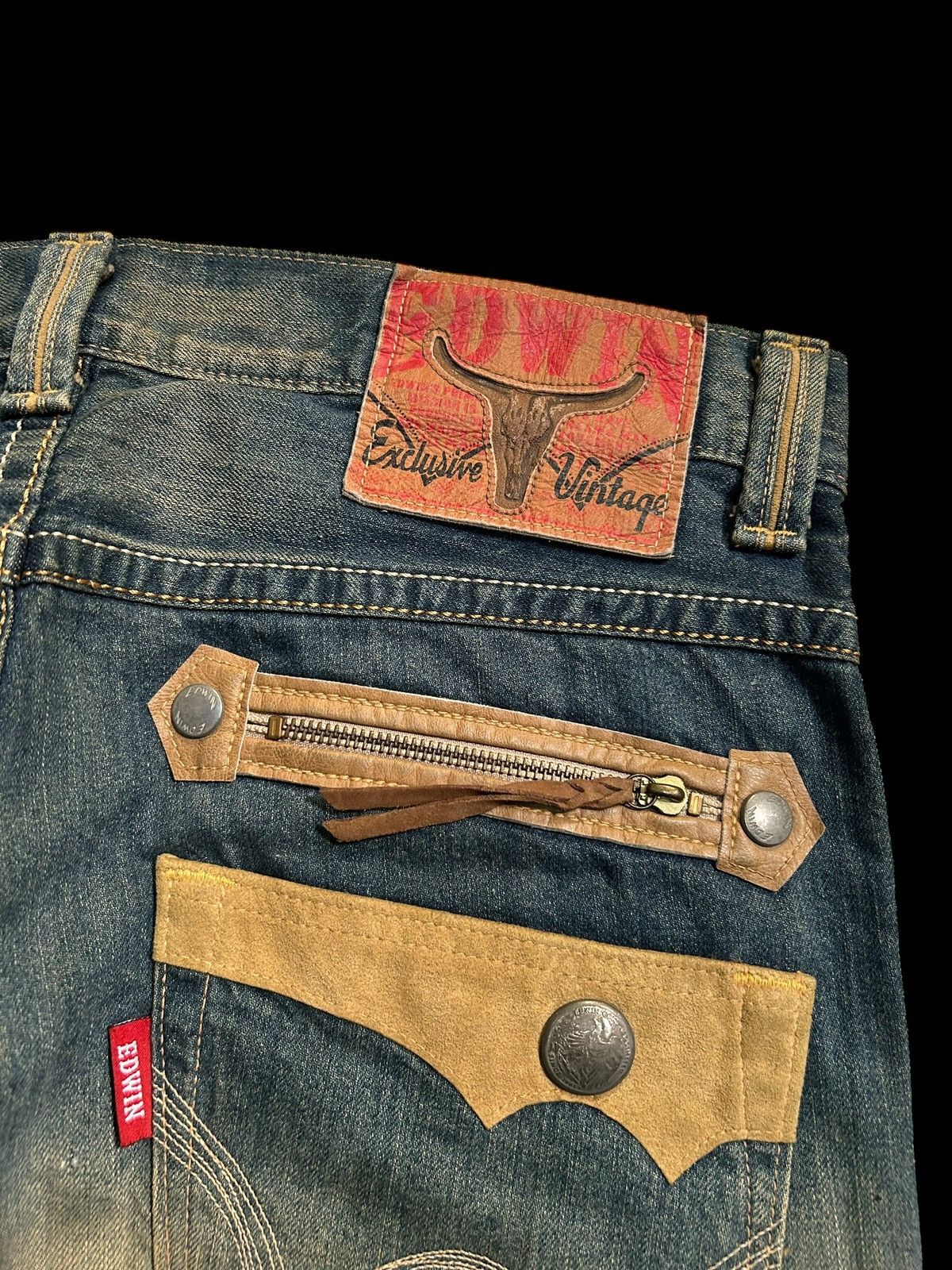 Japanese Brand × Kapital × Vintage Rusty Edwin Distressed Vintage Japanese Denim Jeans Size US 37 - 9 Thumbnail