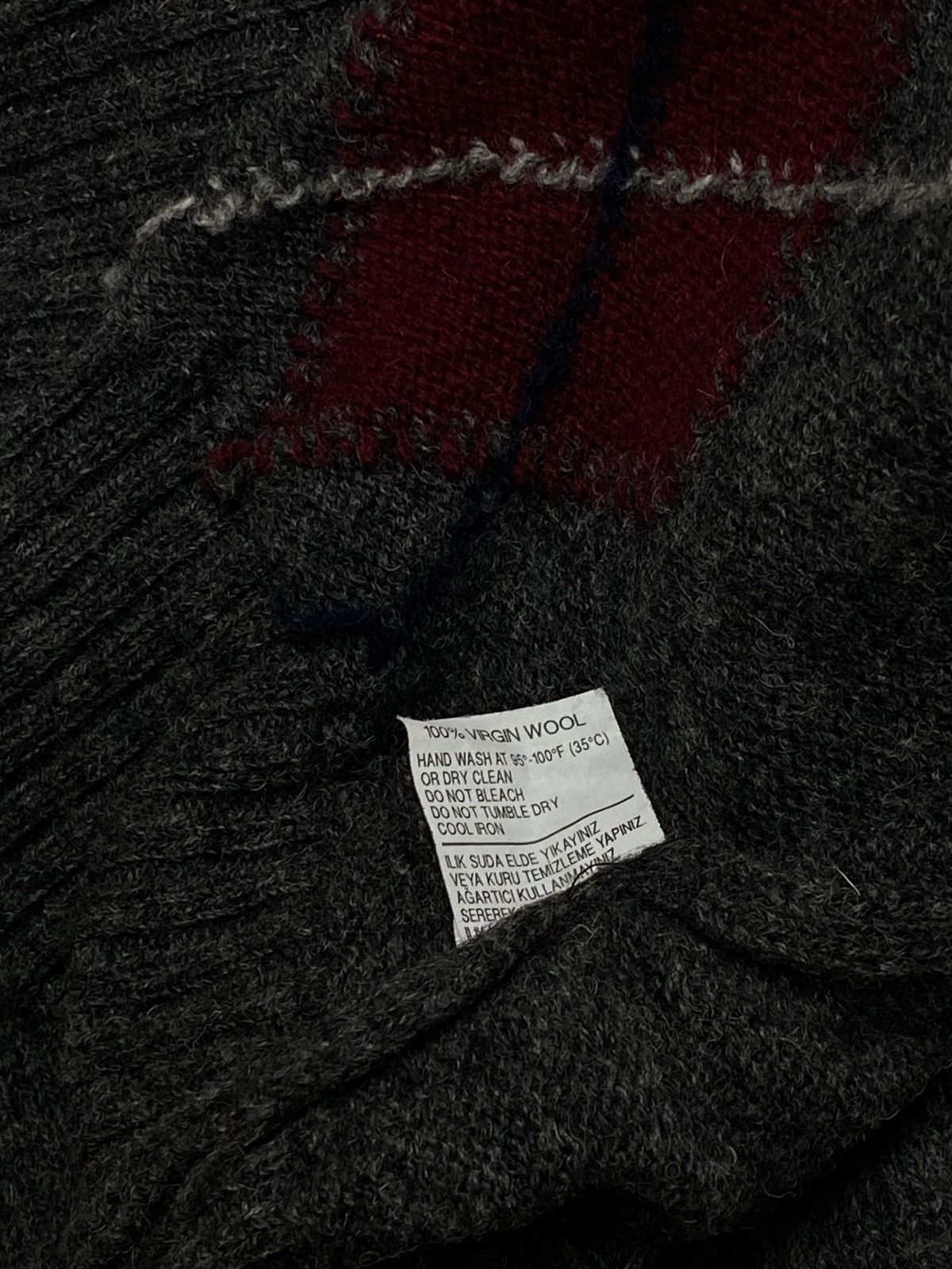 Vintage 90s Vintage FINE STYLE Checkered Warm Wool Sweater Winter Size US XL / EU 56 / 4 - 4 Thumbnail
