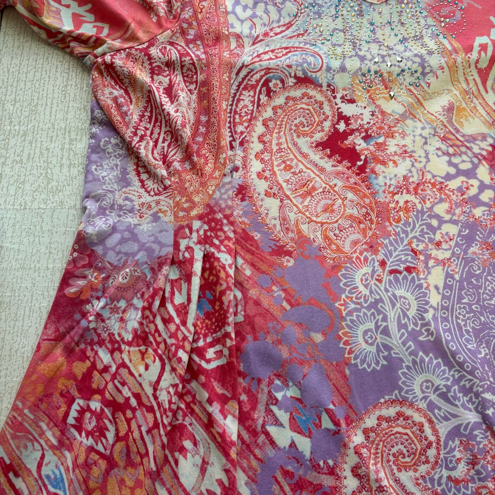 Gloria Vanderbilt Gloria Vanderbilt Abstract Geometric Studded Shirt Size PXL Size XL / US 12-14 / IT 48-50 - 7 Thumbnail