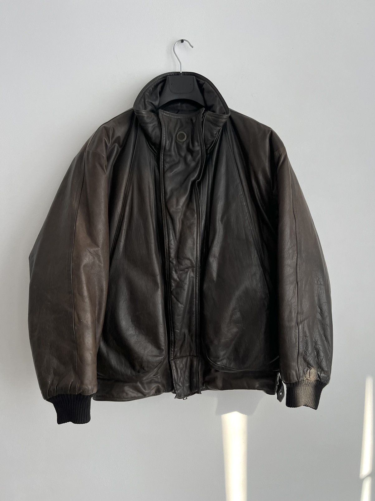 Marithe + Francois Girbaud 🔥1980s Marithe Francois Girbaud Leather Down Aviation Bomber Size US XL / EU 56 / 4 - 3 Thumbnail