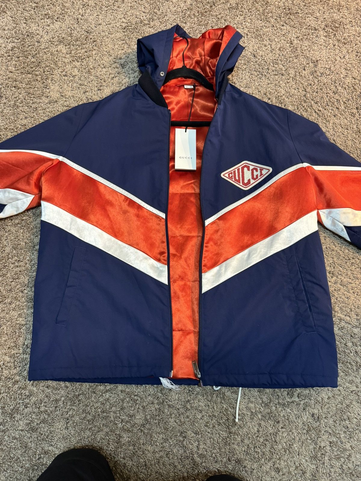 image of Gucci Game Patch Jacket in Blue, Men's (Size Medium)