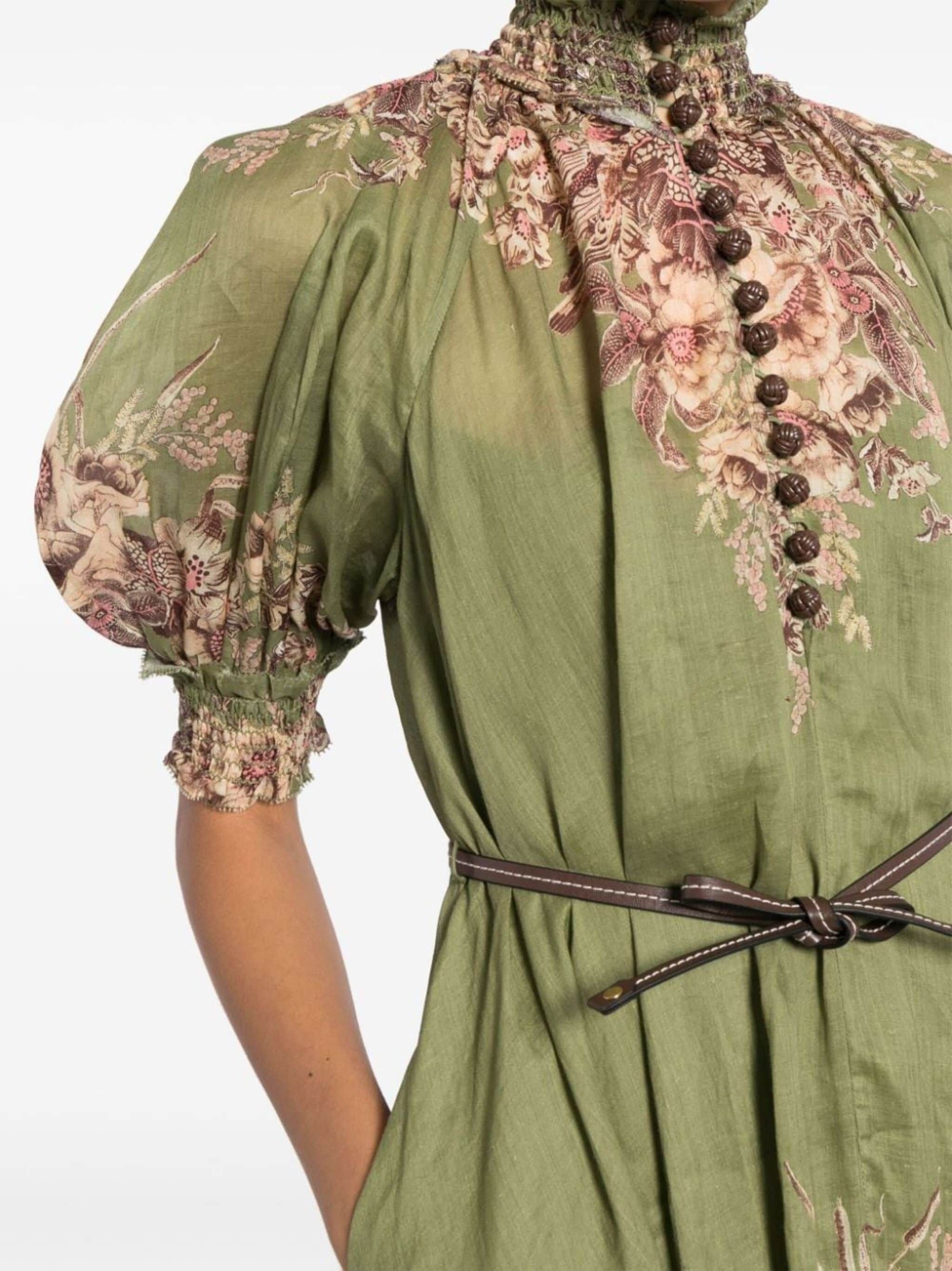 Zimmermann o1s22i1n1024 Long Ramie Dress in Multicolor Size S / US 4 / IT 40 - 4 Thumbnail