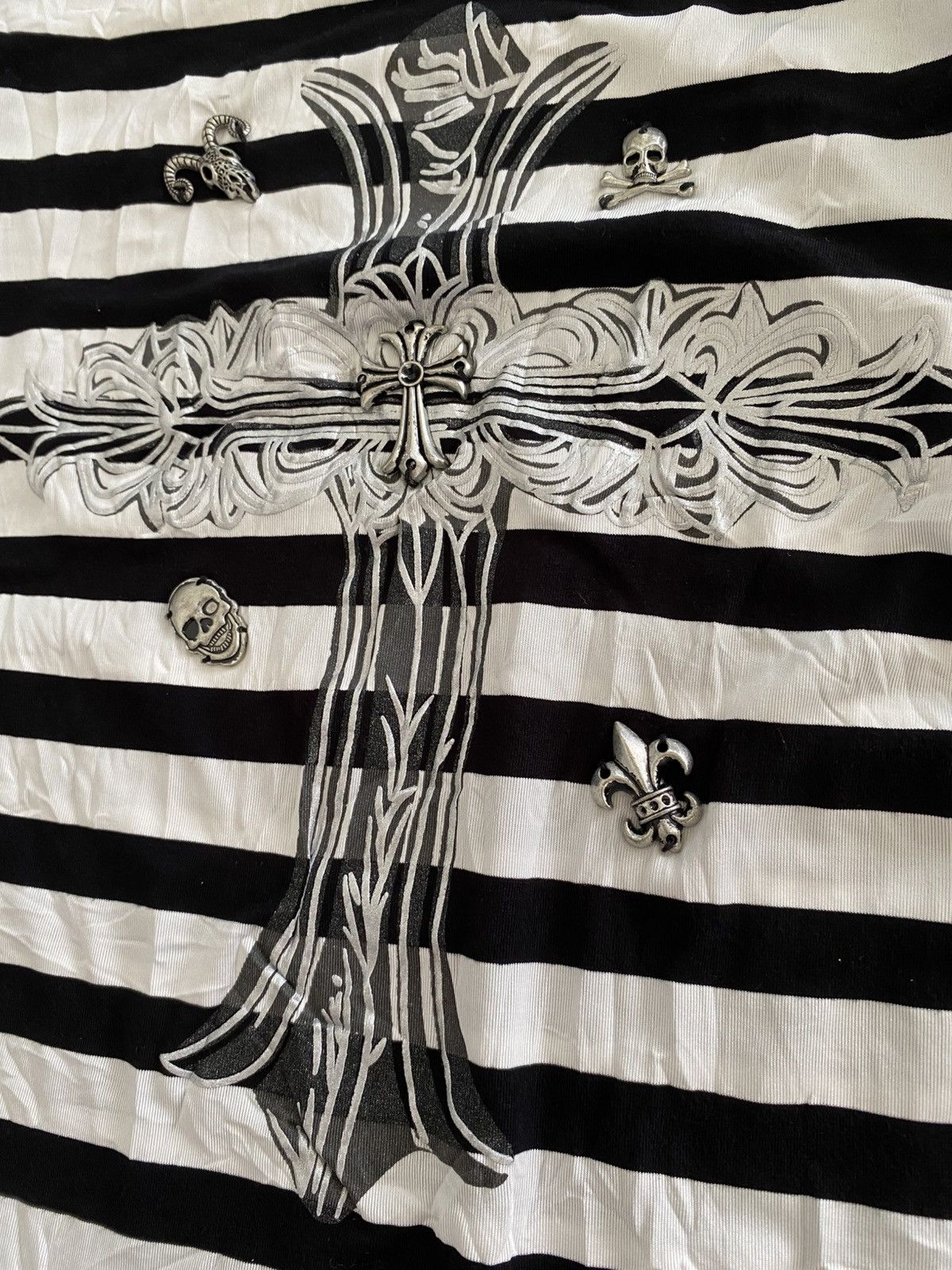 Le Grande Bleu (L.G.B.) Y2k grunge style longgsleeve skull shirt Size XS / US 0-2 / IT 36-38 - 8 Thumbnail