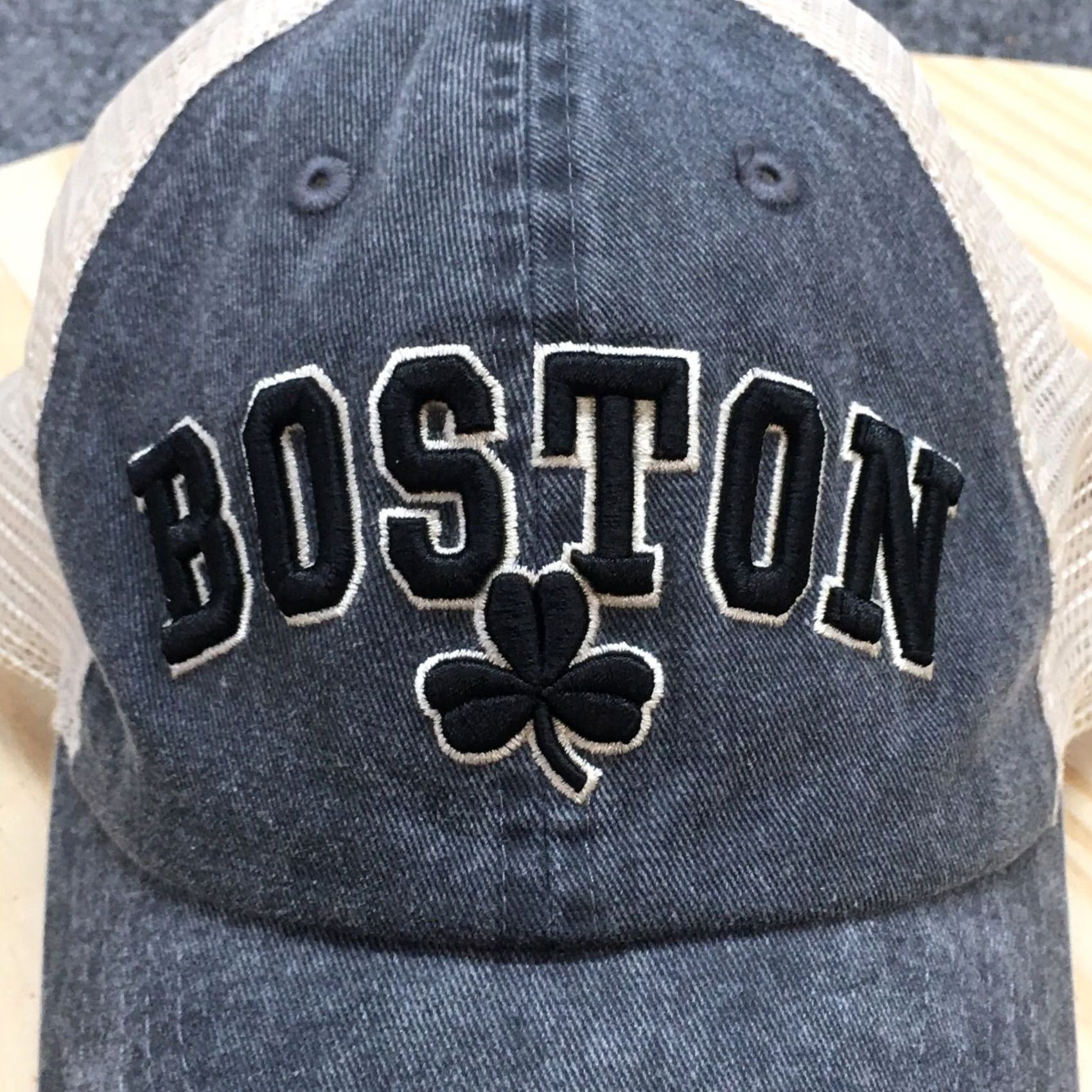 Vintage Bay State Apparel Trucker Hat Mens Gray OS Adjustable Embroidered Logo Boston Size ONE SIZE - 3 Thumbnail