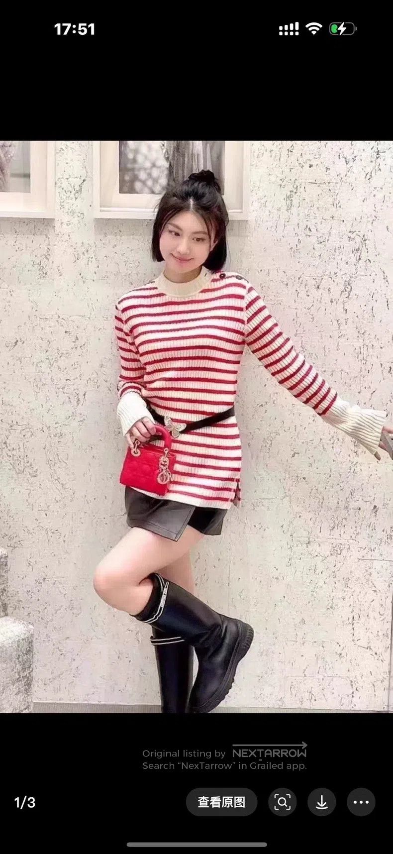 Dior Dior Red and white striped knitwear sweater Size XXS / US 00 / IT 34 - 7 Thumbnail