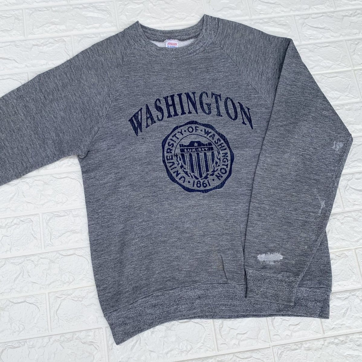 Jerzees × Vintage Vintage 1980s Jerzees University Of Washington Crewneck Size US S / EU 44-46 / 1 - 1 Thumbnail