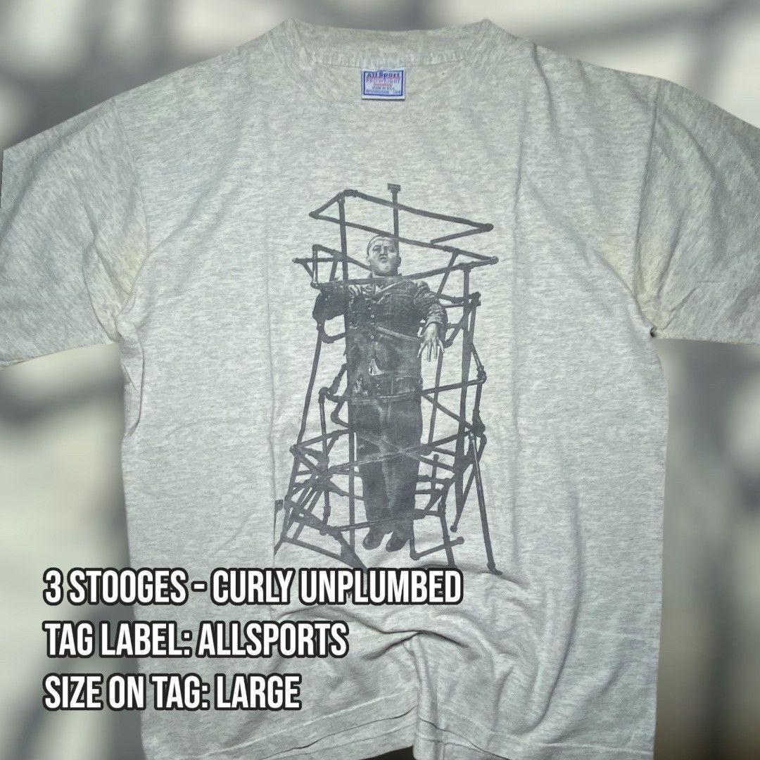 All Sport × Vintage 3 Stooges - Curly Unplumbed Movie Tee Size US L / EU 52-54 / 3 - 1 Thumbnail