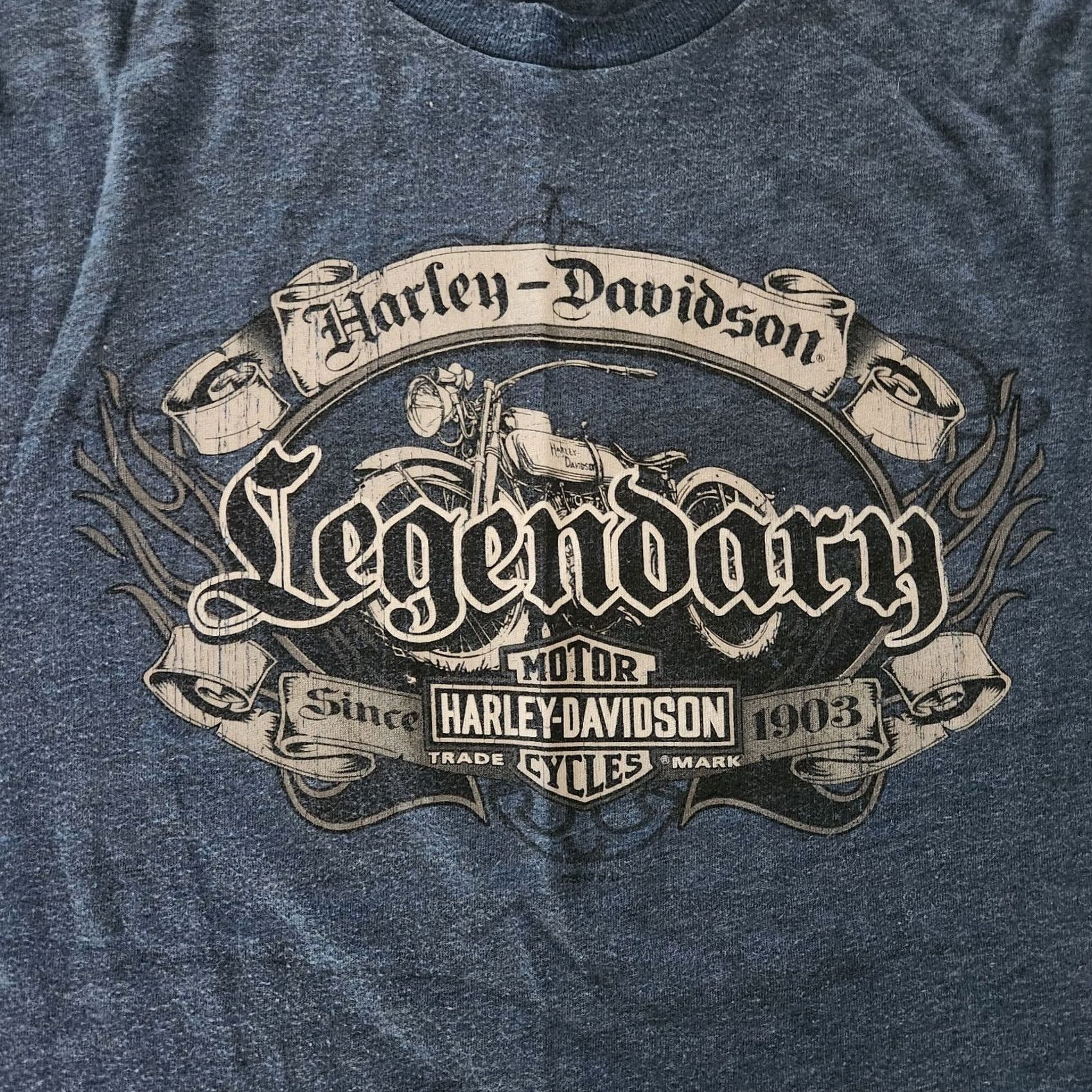 Harley Davidson Harley Davidson T Shirt Tee Mens Large Athletic Fit Blue Legendary New York Size US L / EU 52-54 / 3 - 2 Thumbnail