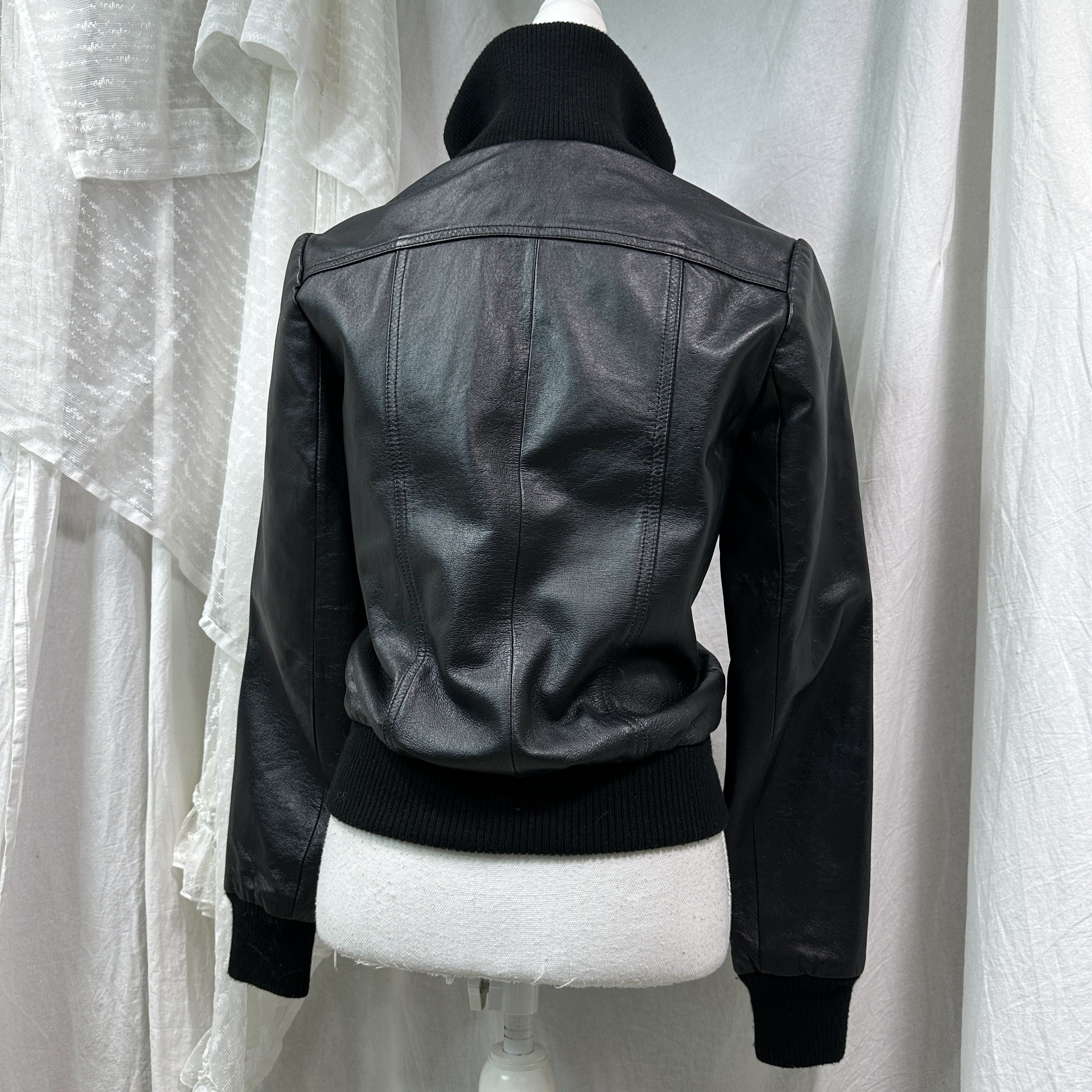 Vintage Vintage Leather Biker Moto Fitted Grunge Jacket 00s Size US S / EU 44-46 / 1 - 8 Thumbnail
