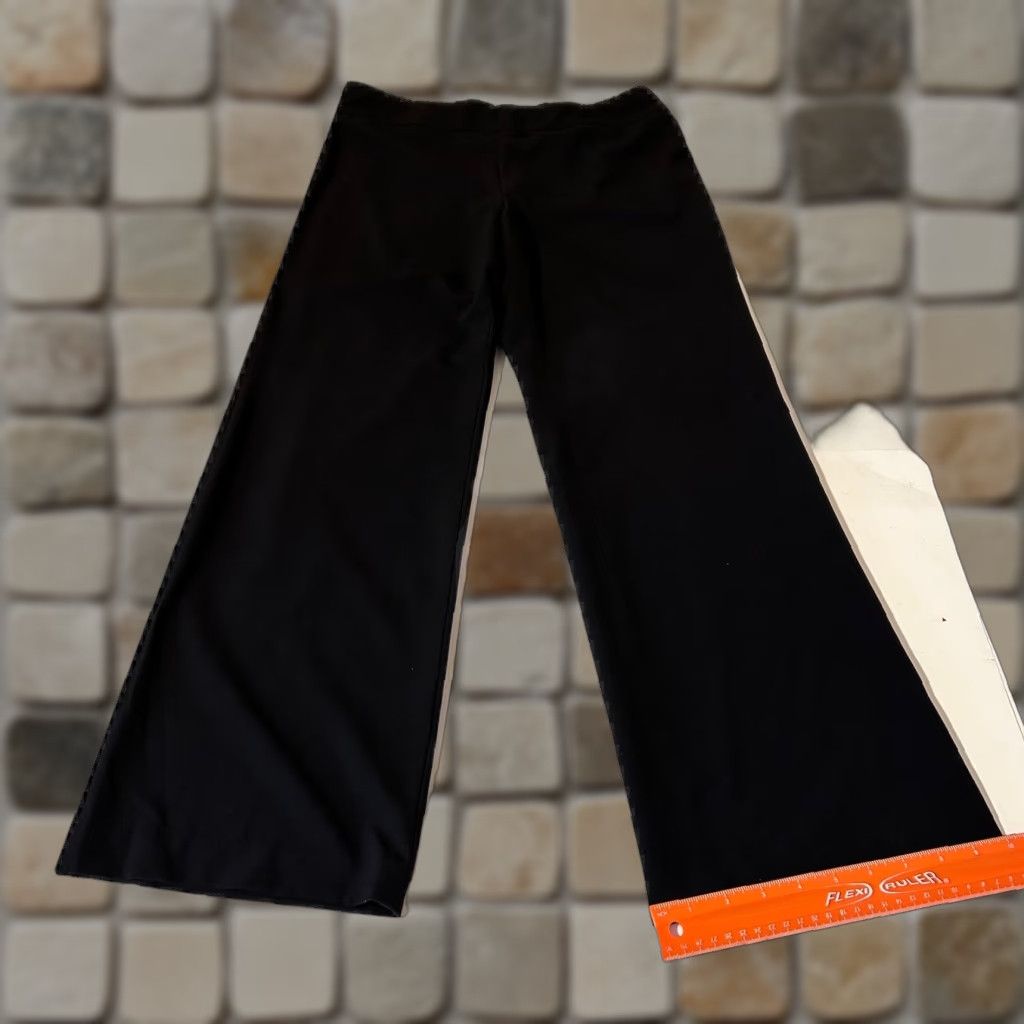 Vintage Preswick & Moore Wide Leg Pants Women Size 10 Pull On 30x29 Black Knit Sprin/Summer/Fall Bohemian Preppy Womens Size 32" / US 10 / IT 46 - 1 Thumbnail