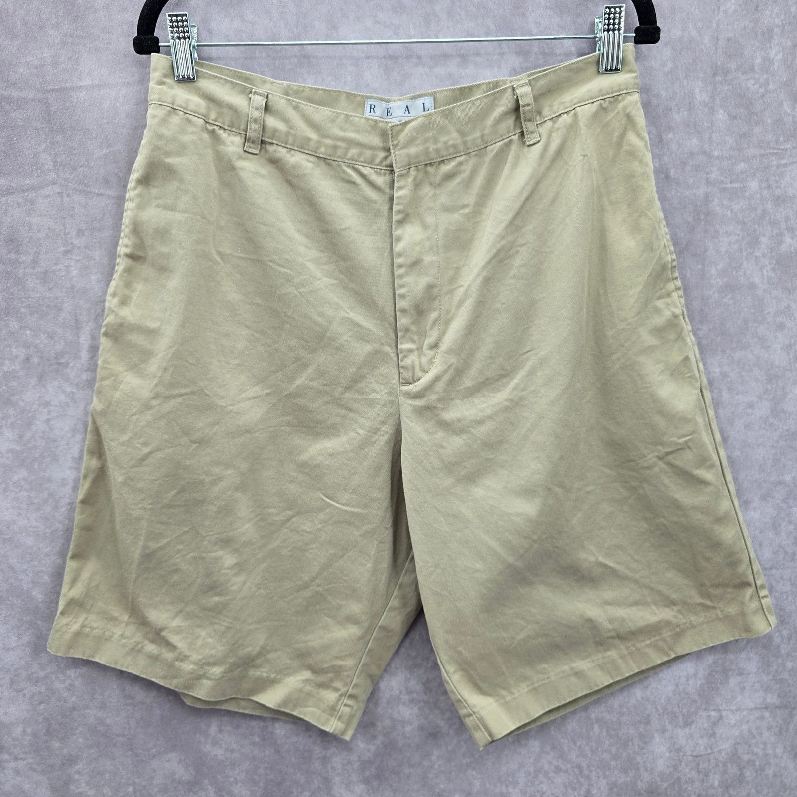Other Real Comfort Tan Flat Front Bermuda Cotton Shorts Plus 14 Size 36" / US 14 / IT 50 - 1 Thumbnail