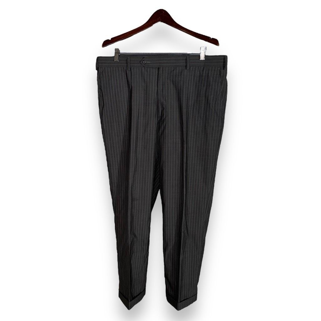 Samuelsohn Samuelsohn Gable Gray Striped Super 130s Suit Size 44R Size 44R - 10 Thumbnail