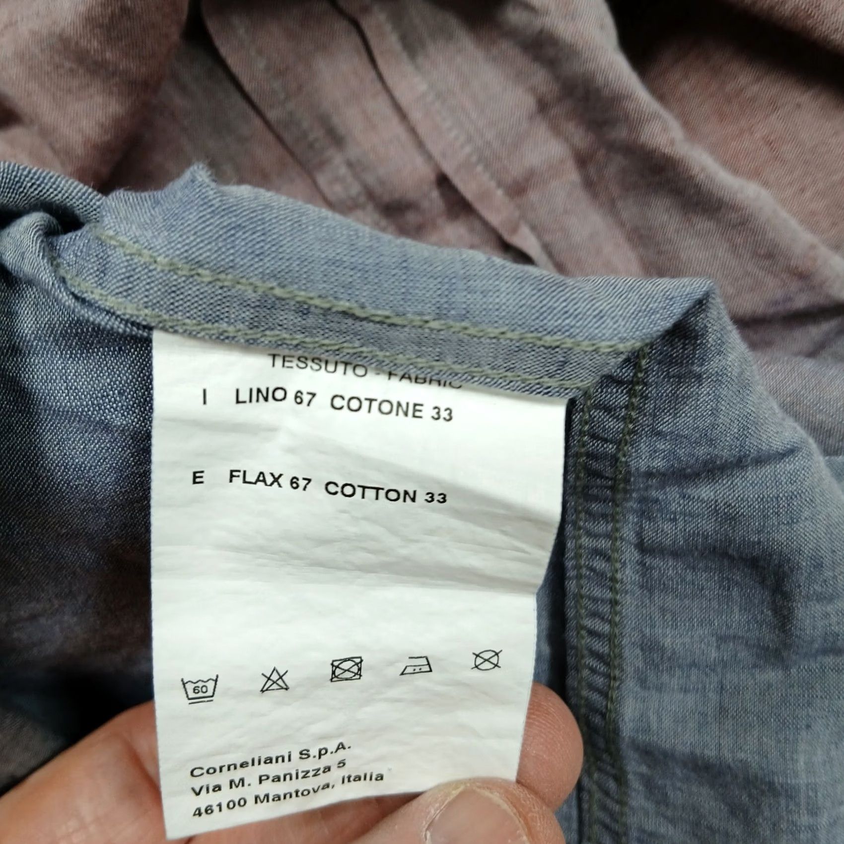 Corneliani Corneliani ID Made in Italy Shirt Men Pink Gray Ombre Gradient Linen Blend Long Sleeve Button-Down Slim Size US M / EU 48-50 / 2 - 5 Thumbnail