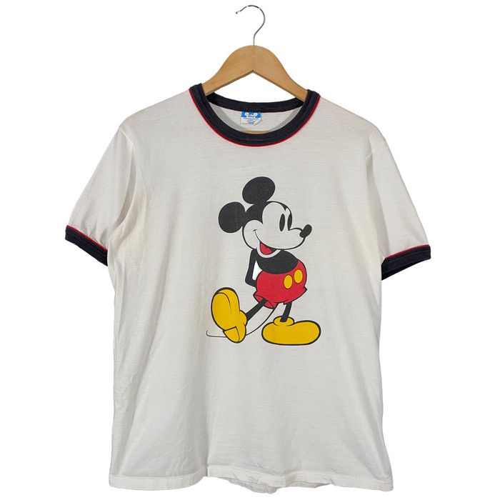 Vintage Vintage 80s Mickey Mouse cuffed tshirt white | Grailed