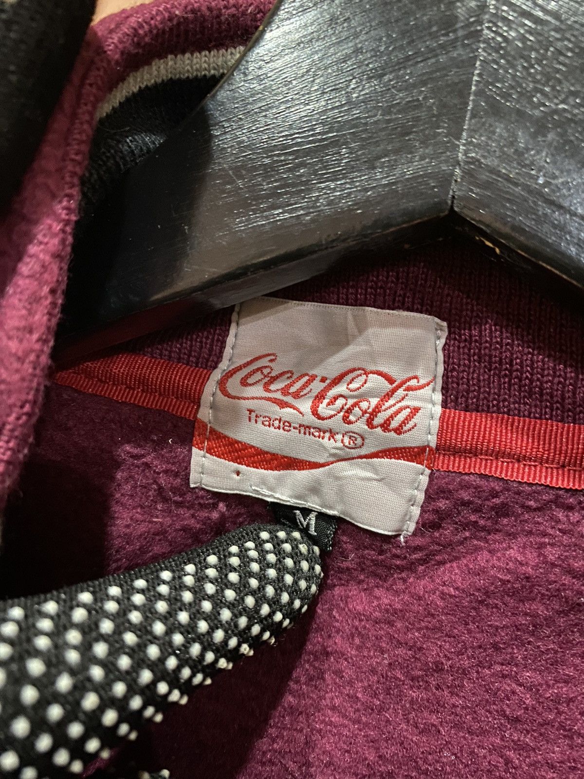 Coca Cola Coca-Cola Maroon Quarter-Zip Fleece Pullover Size US M / EU 48-50 / 2 - 8 Thumbnail