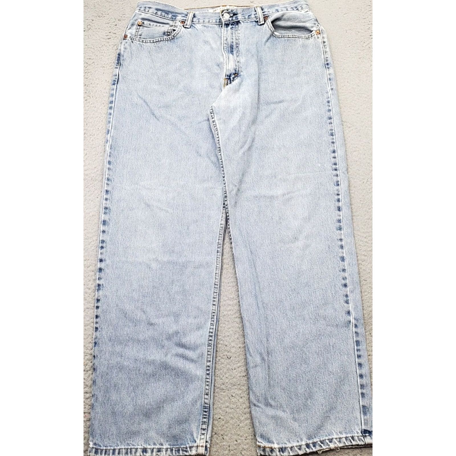 Levi's Levi's Mens Size 36 Levi's 550 Straight Jeans Blue Denim Light Wash Relaxed Fit Streetwear Jeans Size US 36 / EU 52 - 2 Thumbnail