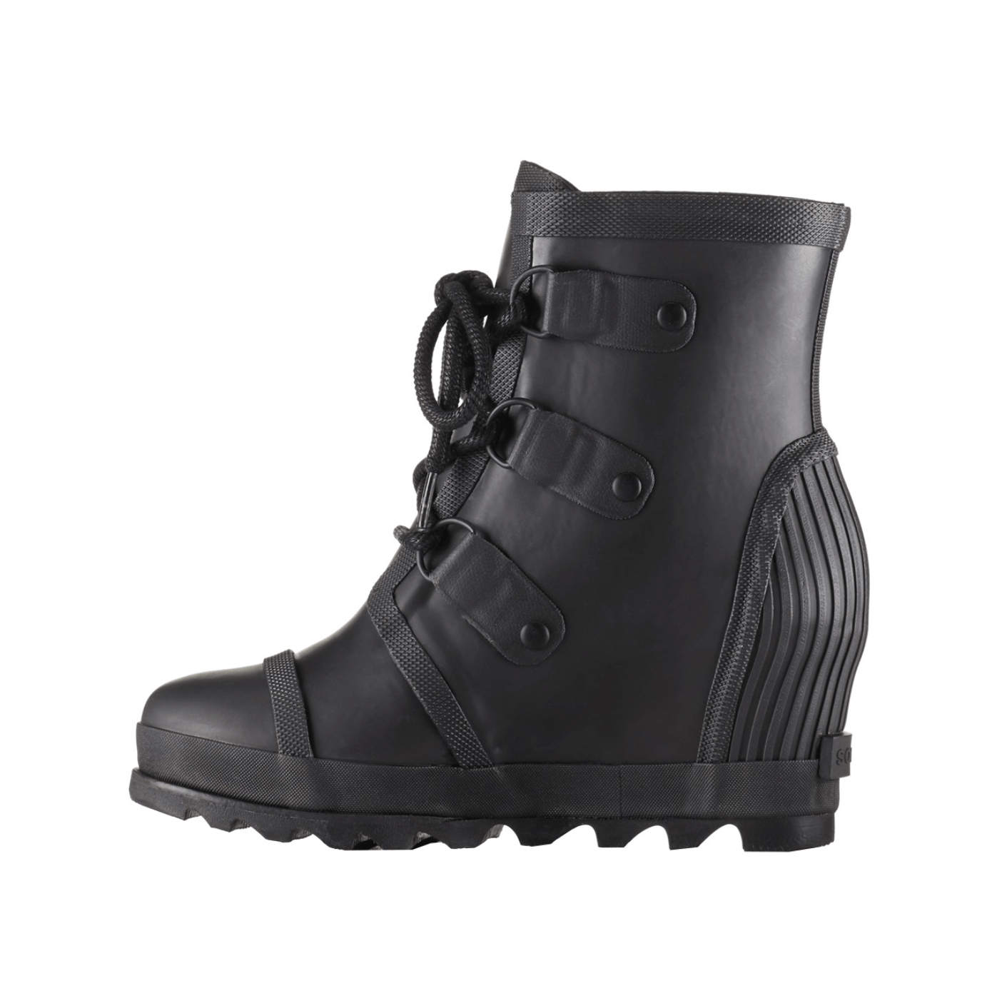 SOREL Joan Rain Wedge Lace Up Snow Winter Mid Heel Rubber Boots Size US 7 / IT 37 - 2 Thumbnail