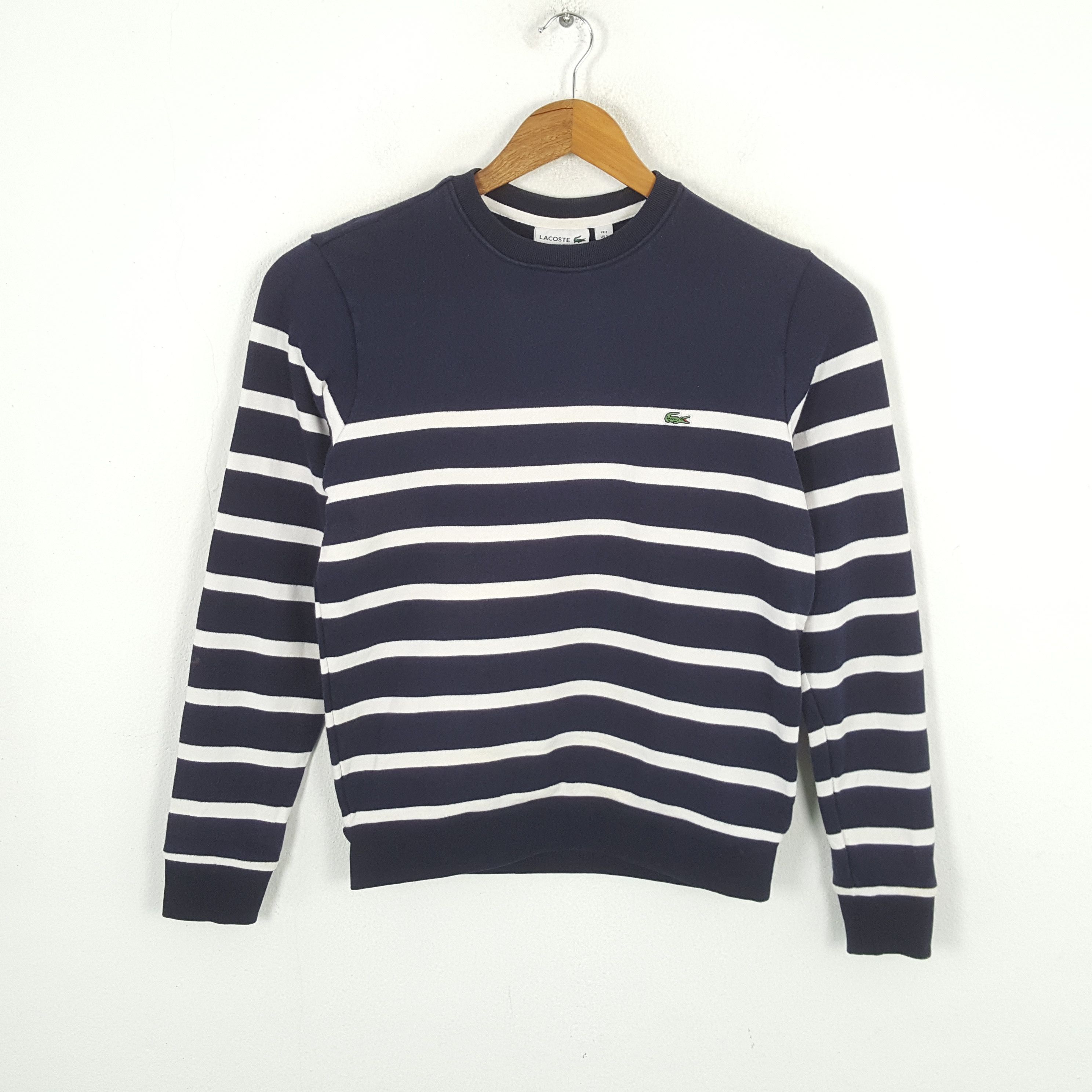 Lacoste × Vintage Vintage LACOSTE Sportswear Stripe Design Sweatshirt Size US S / EU 44-46 / 1 - 1 Thumbnail