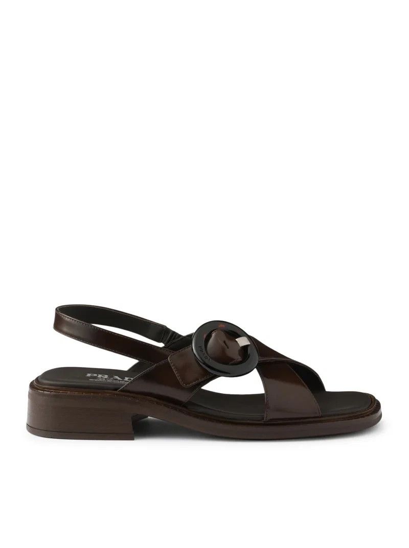 Prada PRADA $1200 Sienna Brsh Leath Buckle Sandals New Auth Size US 6 / IT 36 - 2 Thumbnail