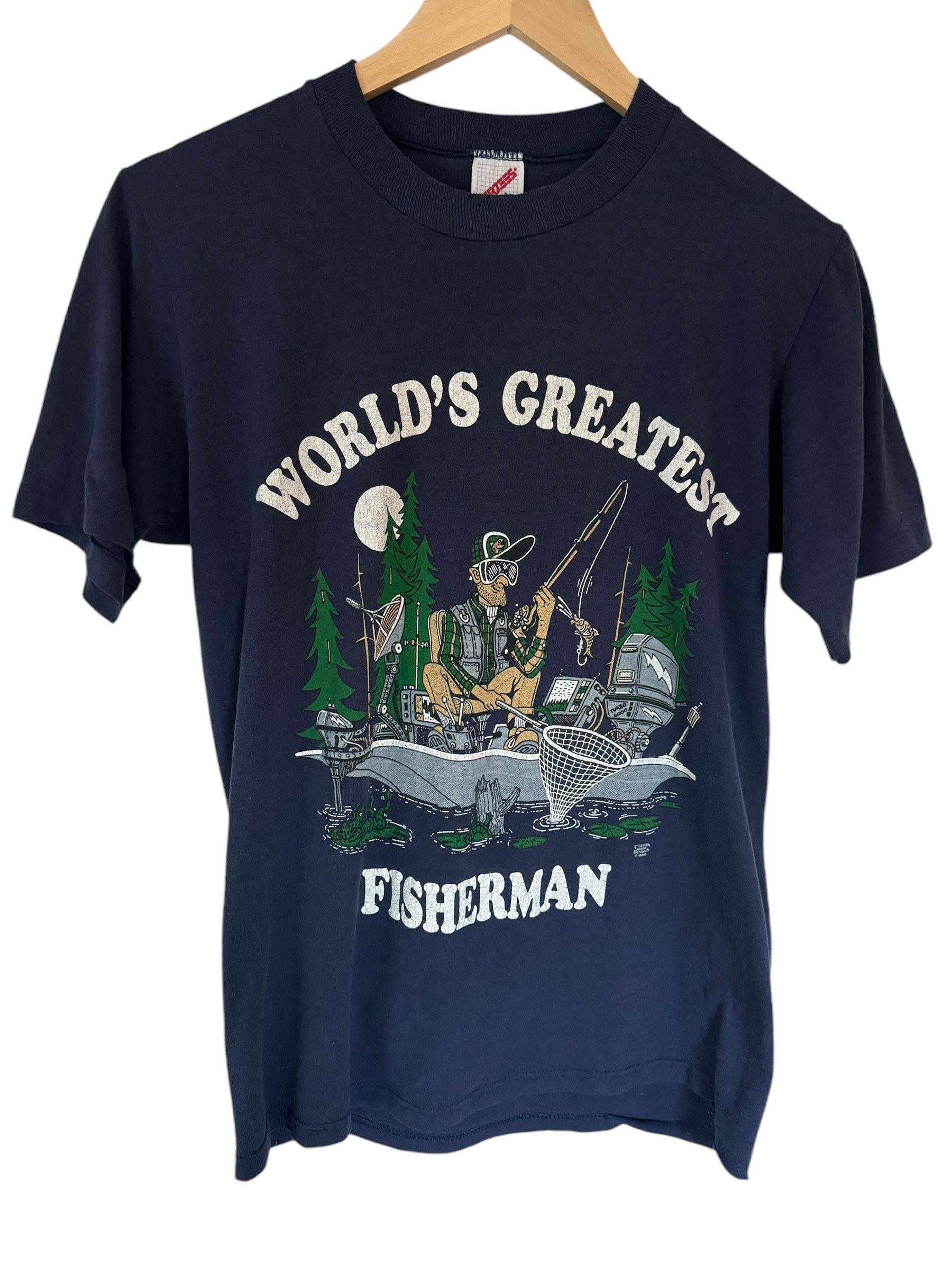 Humor × Jerzees × Vintage 1990 World's Greatest Fisherman Humor T-shirt ...