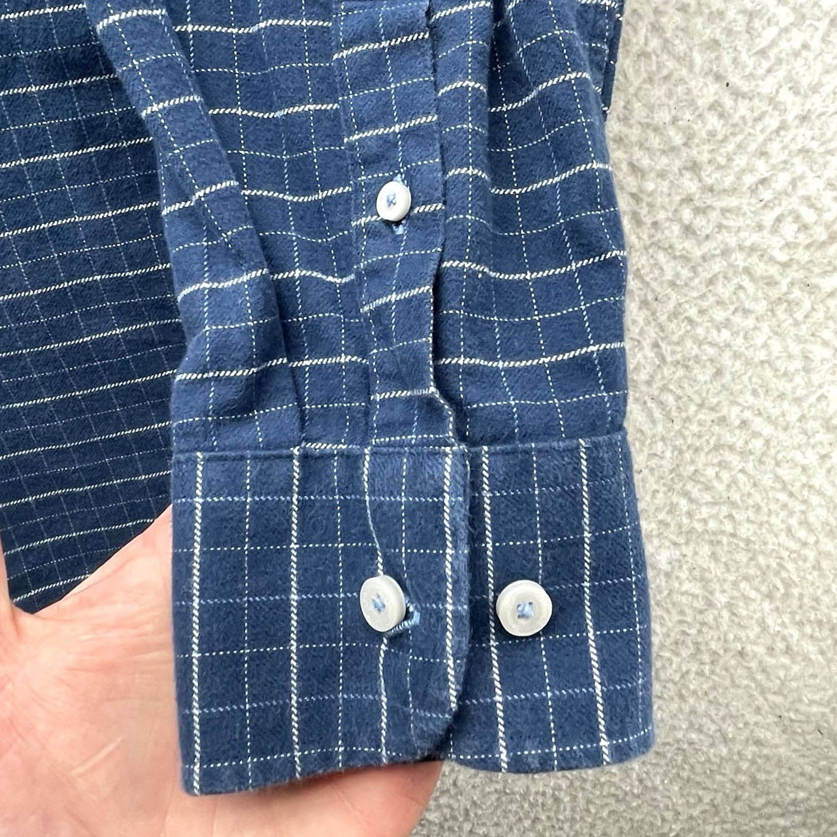 UNTUCKit UNTUCKit Flannel Shirt Mens XXL Blue White Check Windowpane Button Up Size US XXL / EU 58 / 5 - 4 Thumbnail