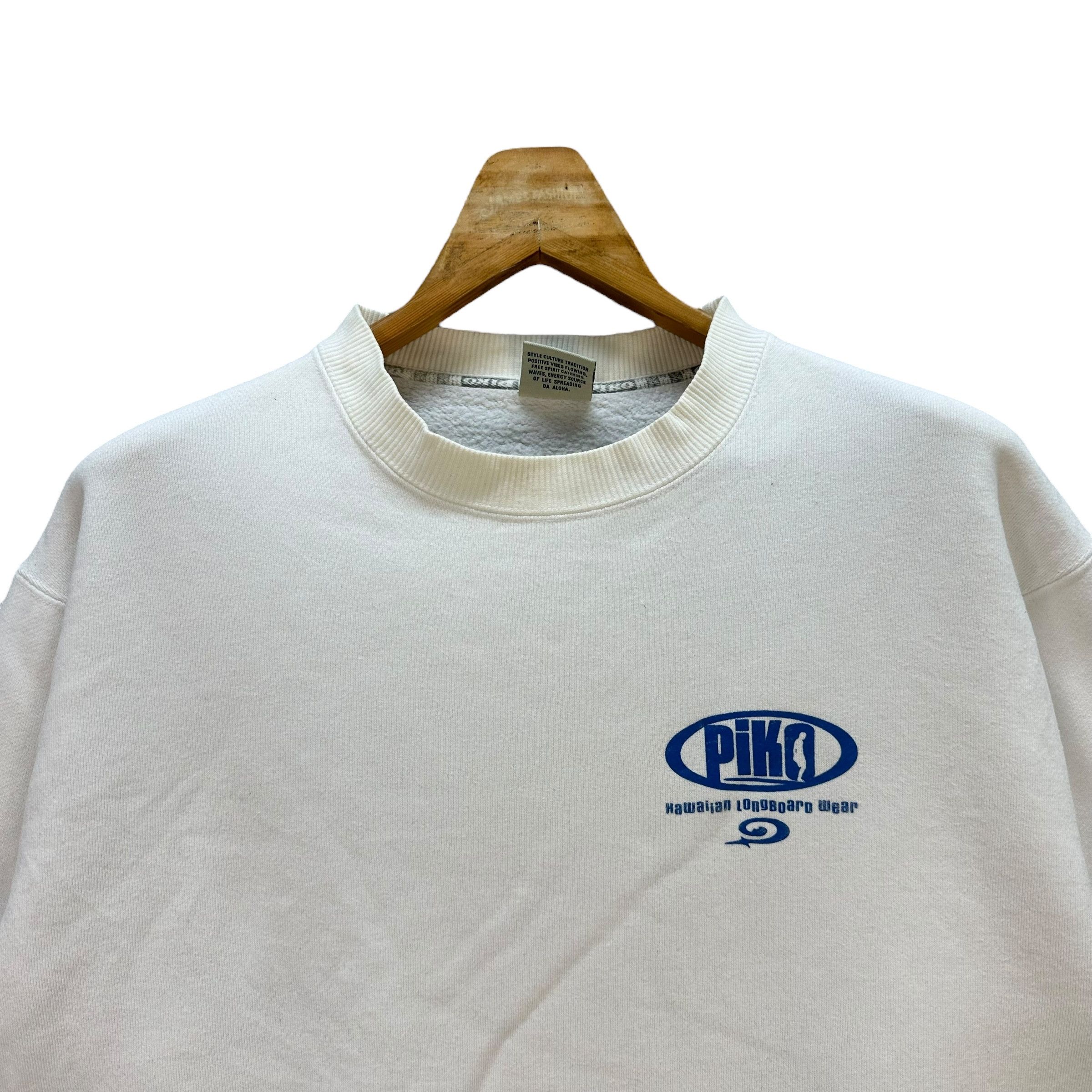 Vintage PIKO HAWAIIAN LONGBOARD WEAR Big Logo Sweatshirt #A4-0102 Size US L / EU 52-54 / 3 - 4 Thumbnail
