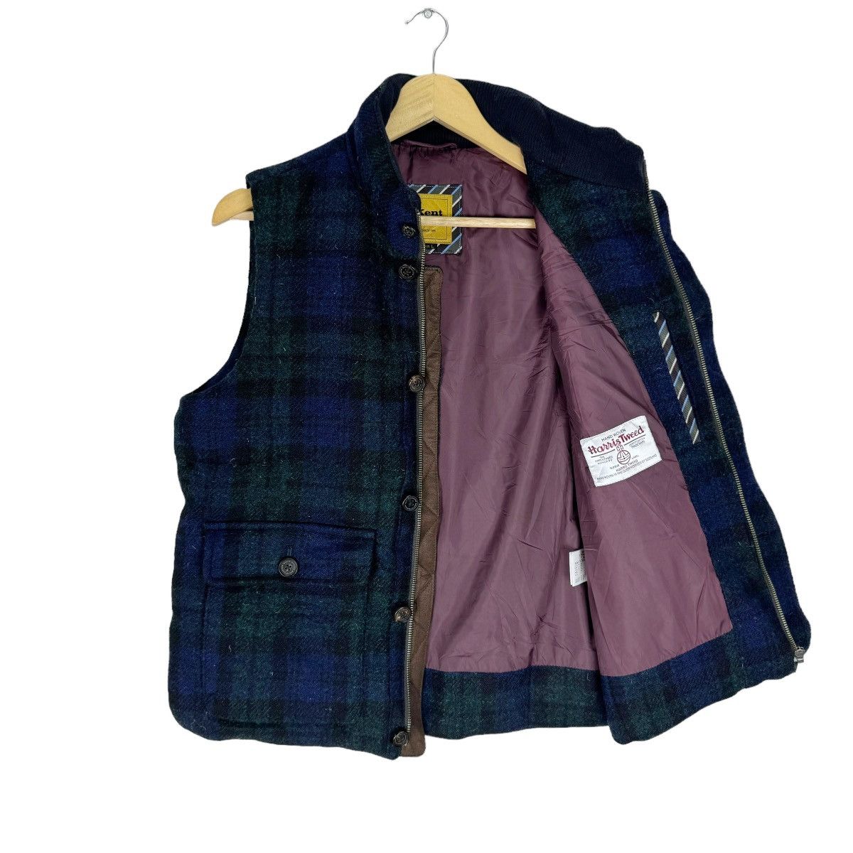 Harris Tweed 🌟KENT X HARRIS TWEED PUFFER WOOL TARTAN VEST Size US L / EU 52-54 / 3 - 7 Thumbnail