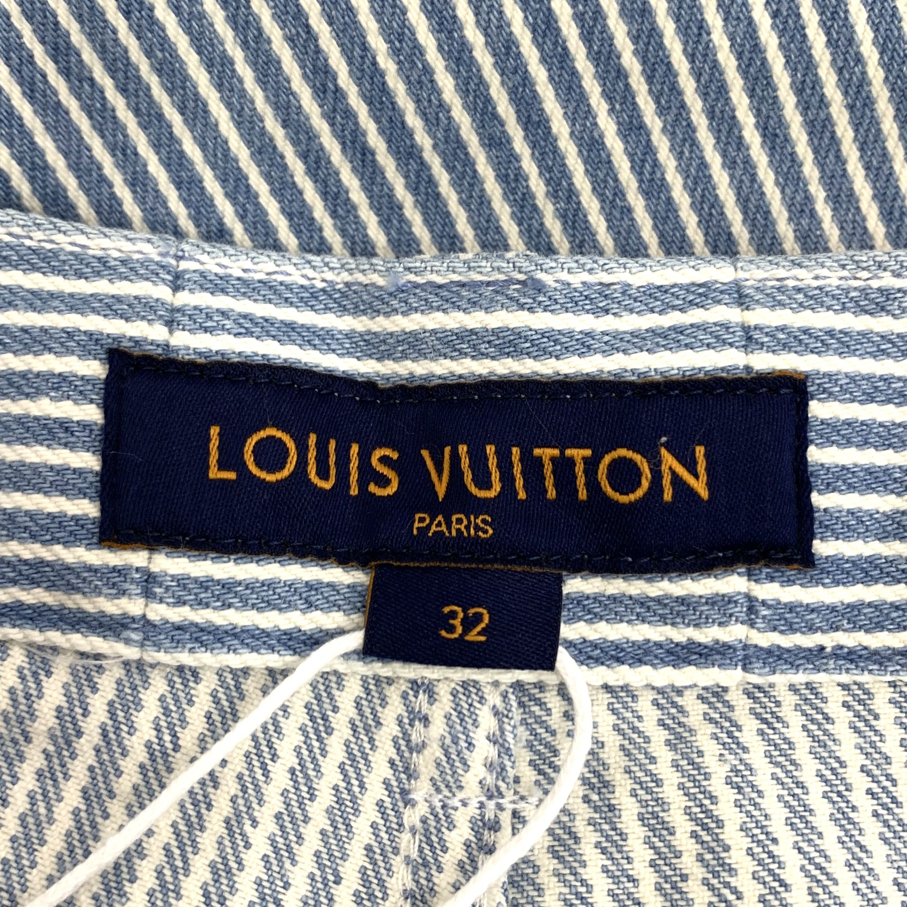 Louis Vuitton Louis Vuitton Ink-Print Striped Denim Pants Blue (32) Size 24" / US 00 / IT 34 - 3 Thumbnail