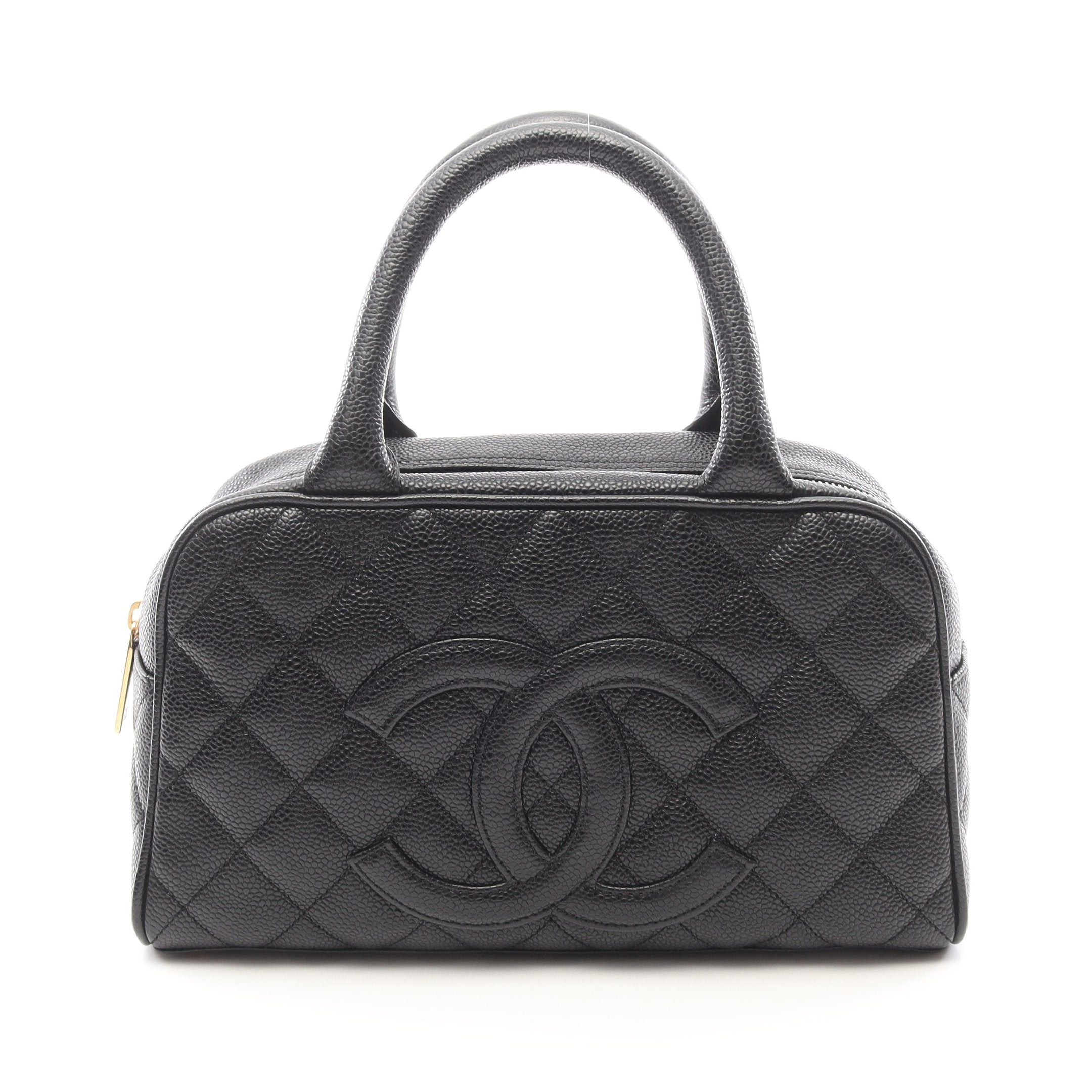 Chanel Chanel Matelasse Handbag Mini Boston Bag Caviar Skin Black Gold Hardware Size ONE SIZE - 1 Thumbnail