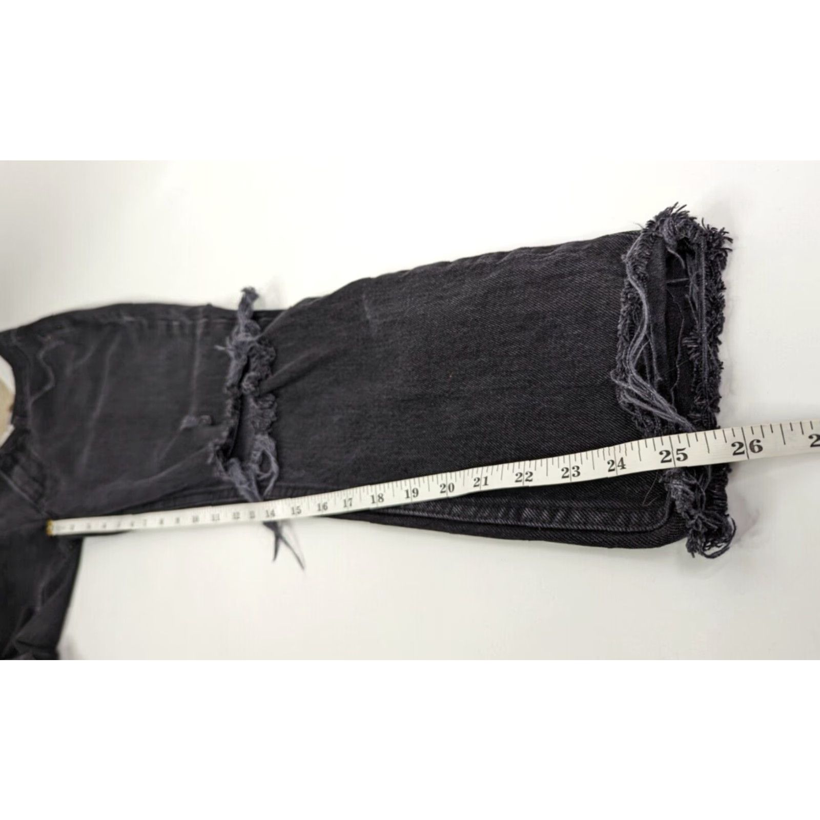 Abercrombie & Fitch Abercrombie & Fitch Curve Love The Skinny High Rise Black Distressed Jeans 26/2s Size 26" / US 2 / IT 38 - 6 Thumbnail