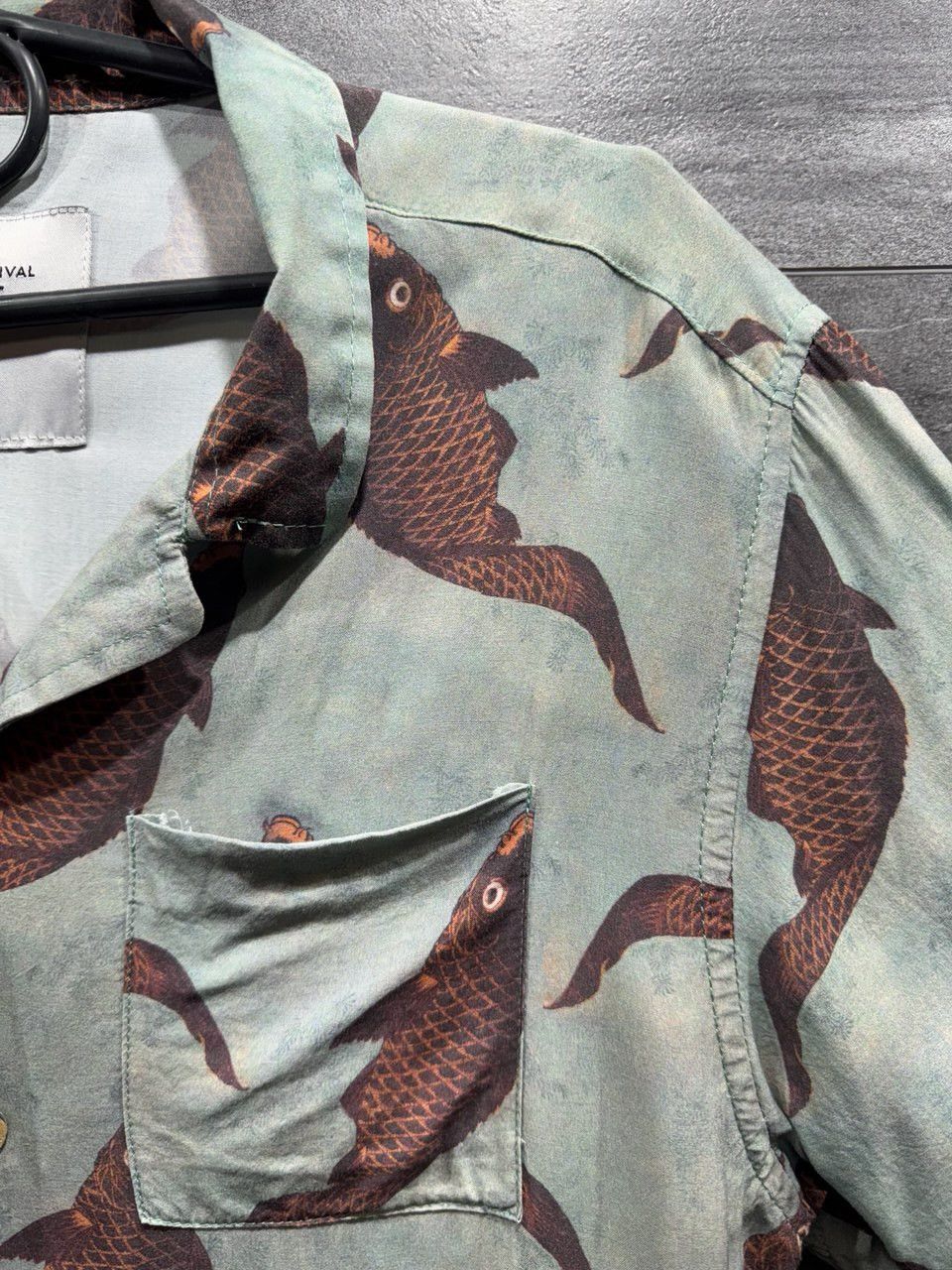 Percival Percival Shirt Viscose Fish Short Sleeve Button Up Size M Size US M / EU 48-50 / 2 - 7 Thumbnail