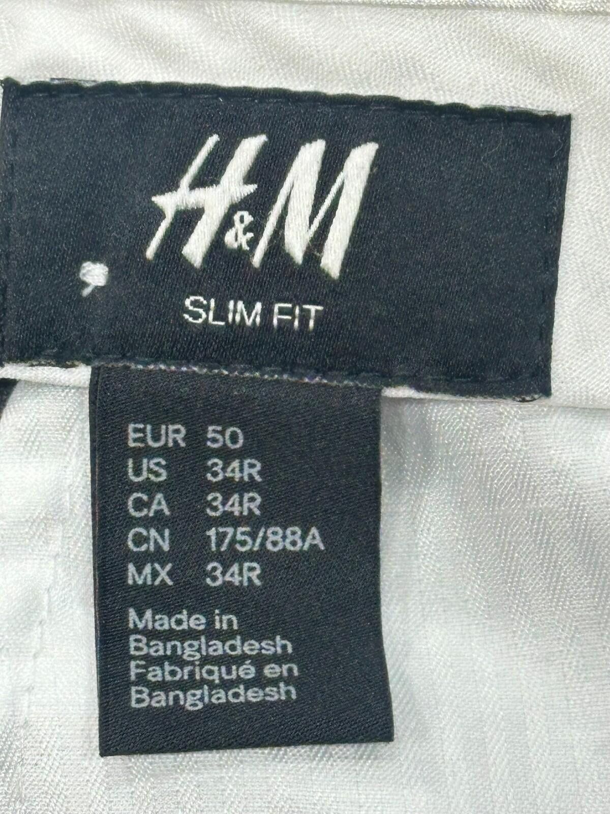H&M H&M Slim Fit Flat Front Regular Dress Pants Gray Mens 34/30 Size US 34 / EU 50 - 6 Thumbnail