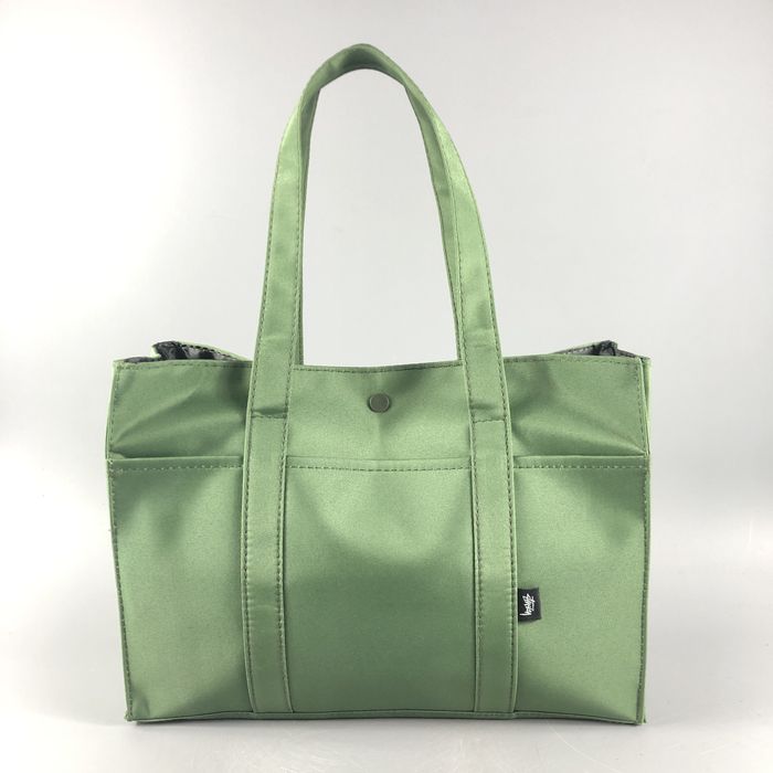 Stussy military green online tote bag