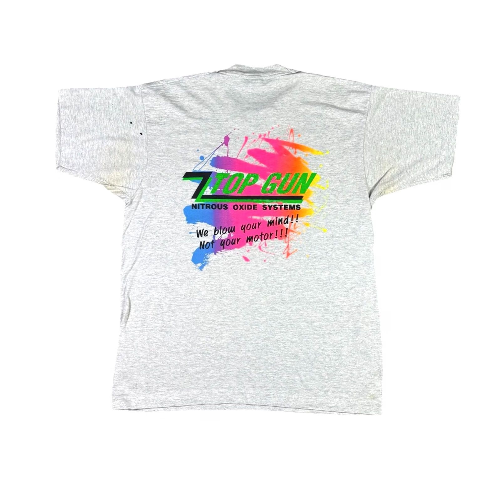 Fruit Of The Loom VINTAGE Top Gun Engine Motor Promo T Shirt 90s Fruit of the Loom Men XL Gray Cotton Short Sleeve Crew Neck Graphic Print Vintage 90s Mens XS? Size US XL / EU 56 / 4 - 2 Thumbnail
