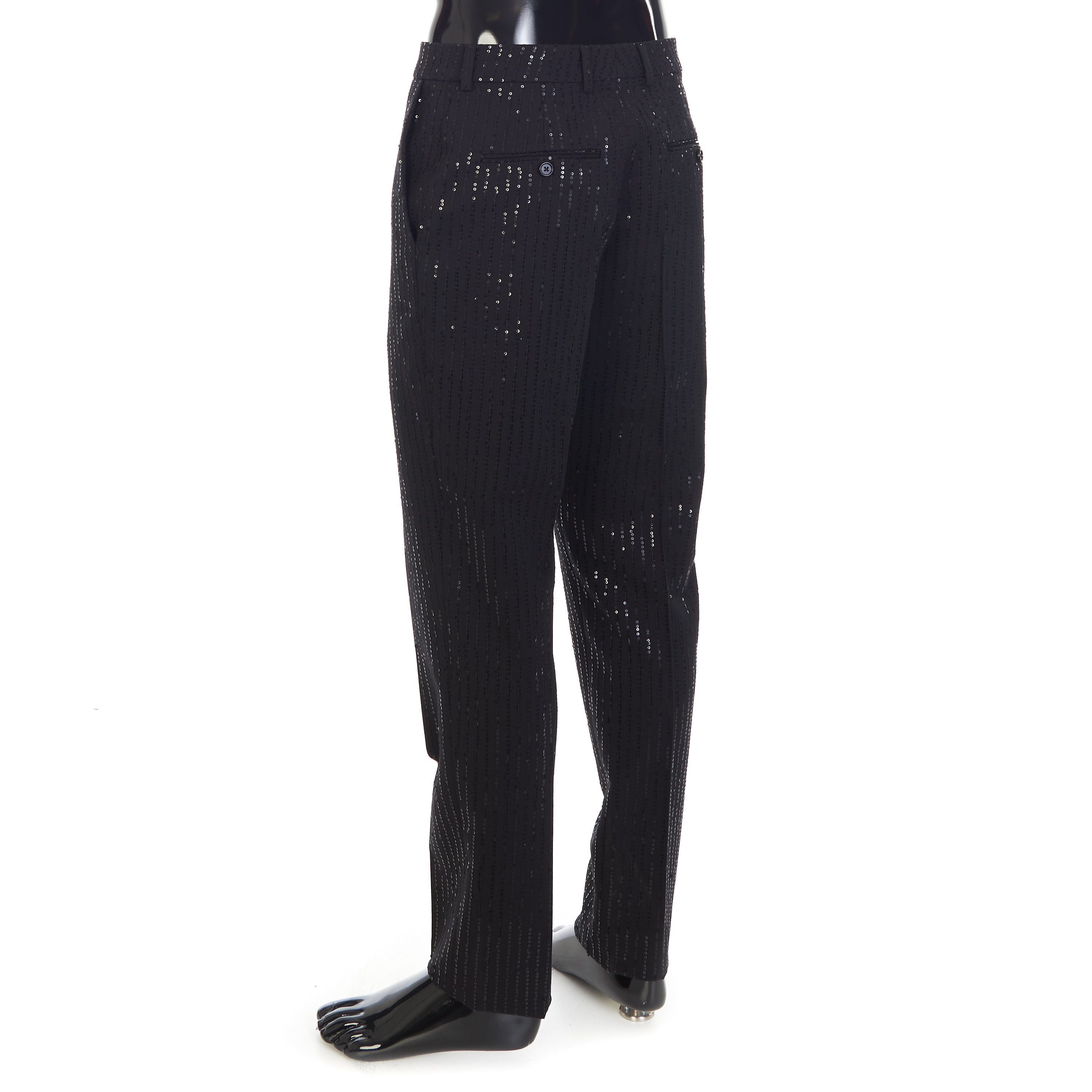 Celine Classic Pants In Sequin Embroidered Wool Gabardine Size US 34 / EU 50 - 4 Thumbnail