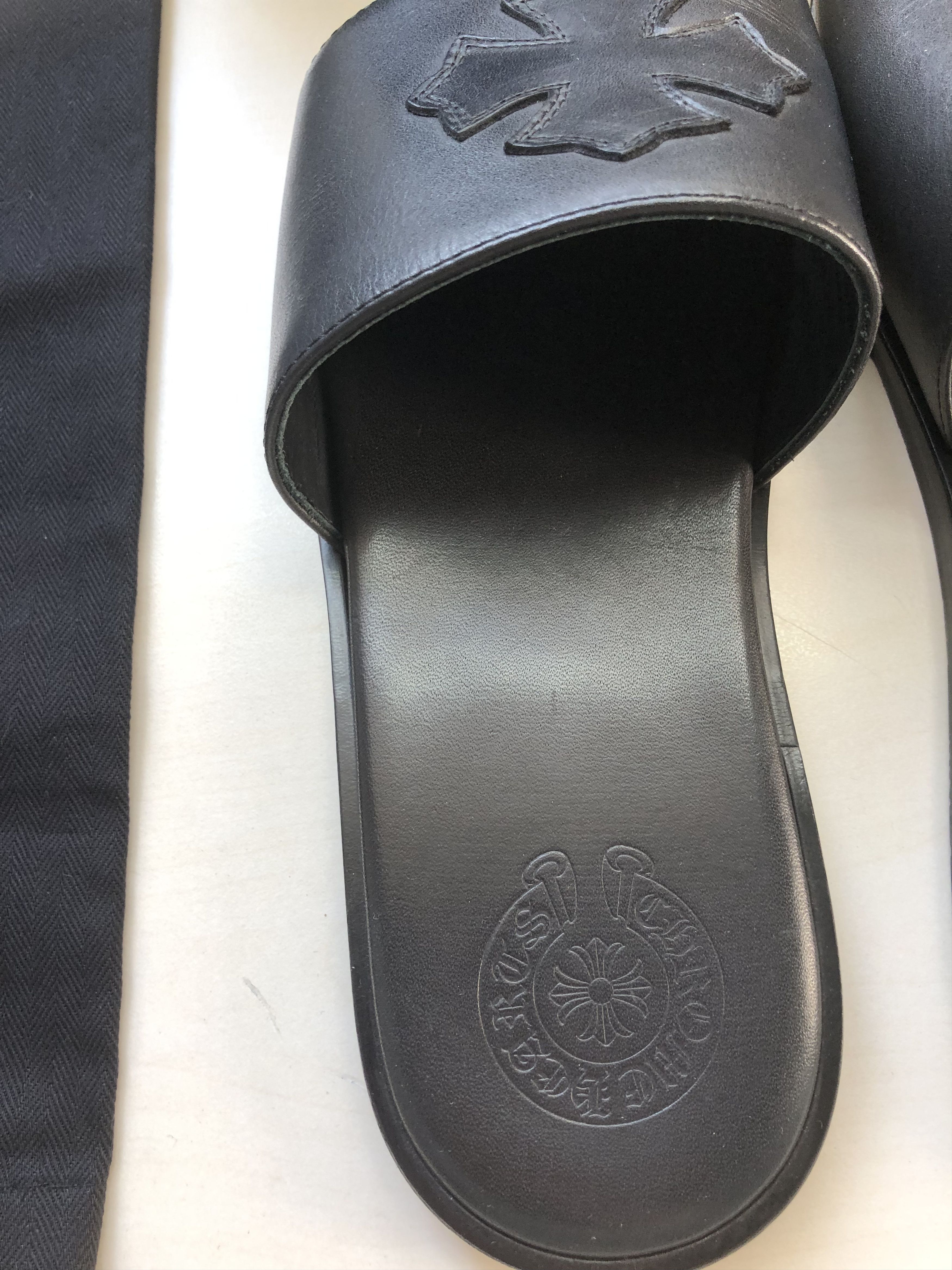 Chrome Hearts Chrome Hearts CH Plus Patch Leather Slide Slippers Size US 10 / IT 40 - 7 Thumbnail