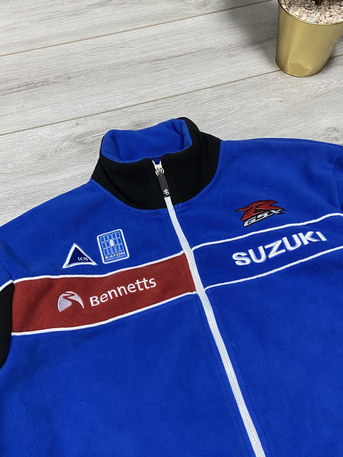 Vintage Suzuki vintage big logo zip sweatshirt fleece Size US XL / EU 56 / 4 - 4 Thumbnail