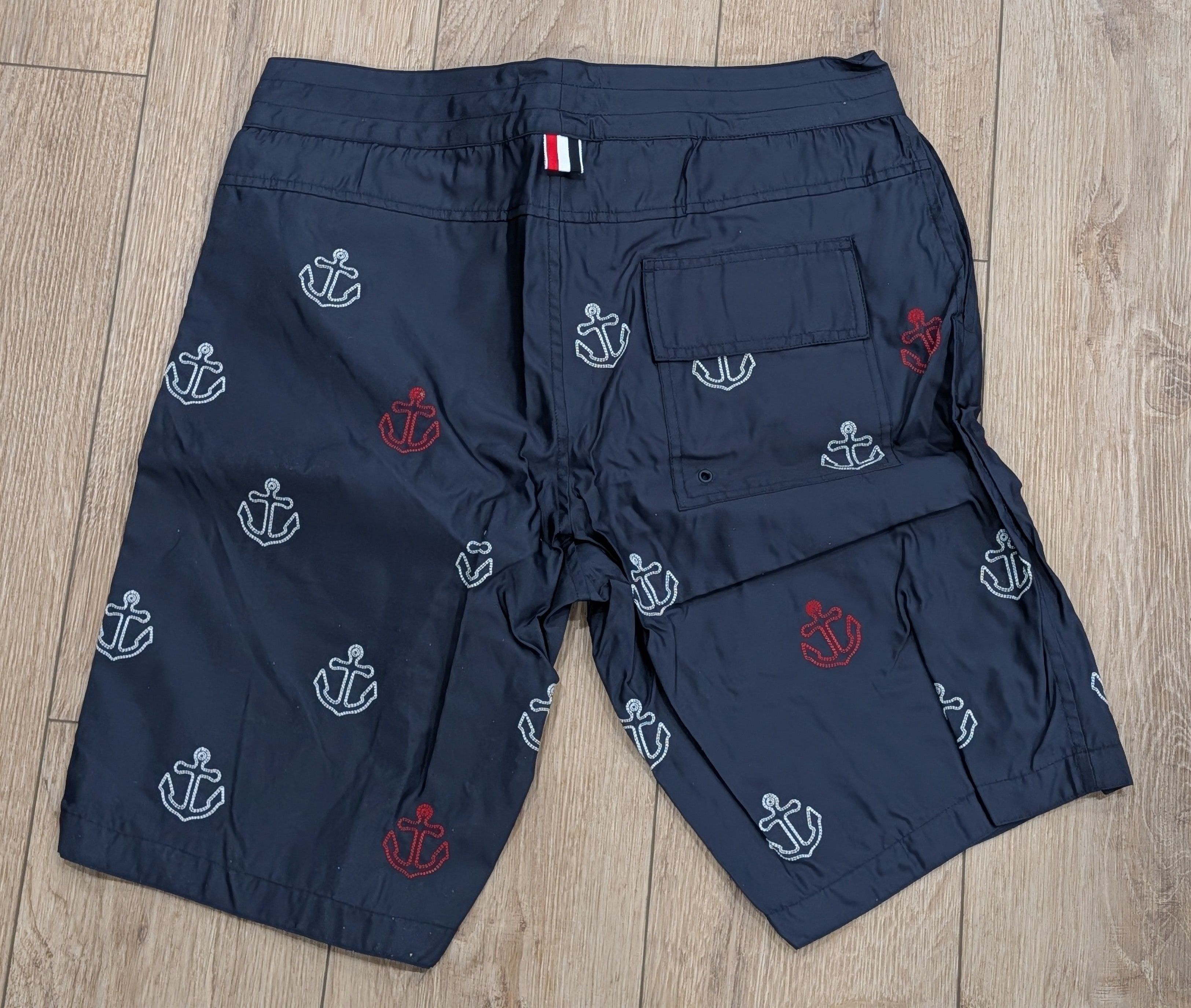 Thom Browne THOM BROWNE Embroidered Anchor Board Shorts Trunks 0 - XS Size US 28 / EU 44 - 2 Thumbnail