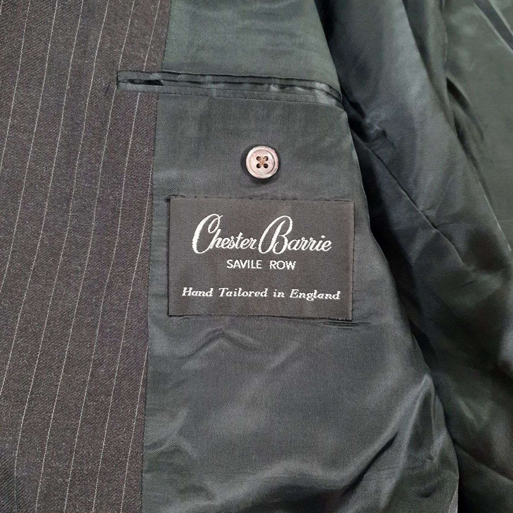 Chester Barrie Chester Barrie Blazer Jacket Mens Grey 44 R Pin Stripe Wool Classic Savile Row Size 44R - 5 Thumbnail