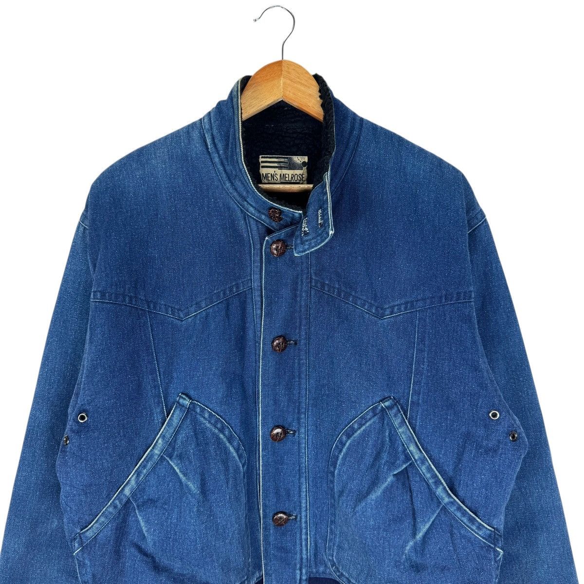 Melrose 🌟VINTAGE 80s MELROSE DENIM BOMBER JACKET Size US M / EU 48-50 / 2 - 3 Thumbnail